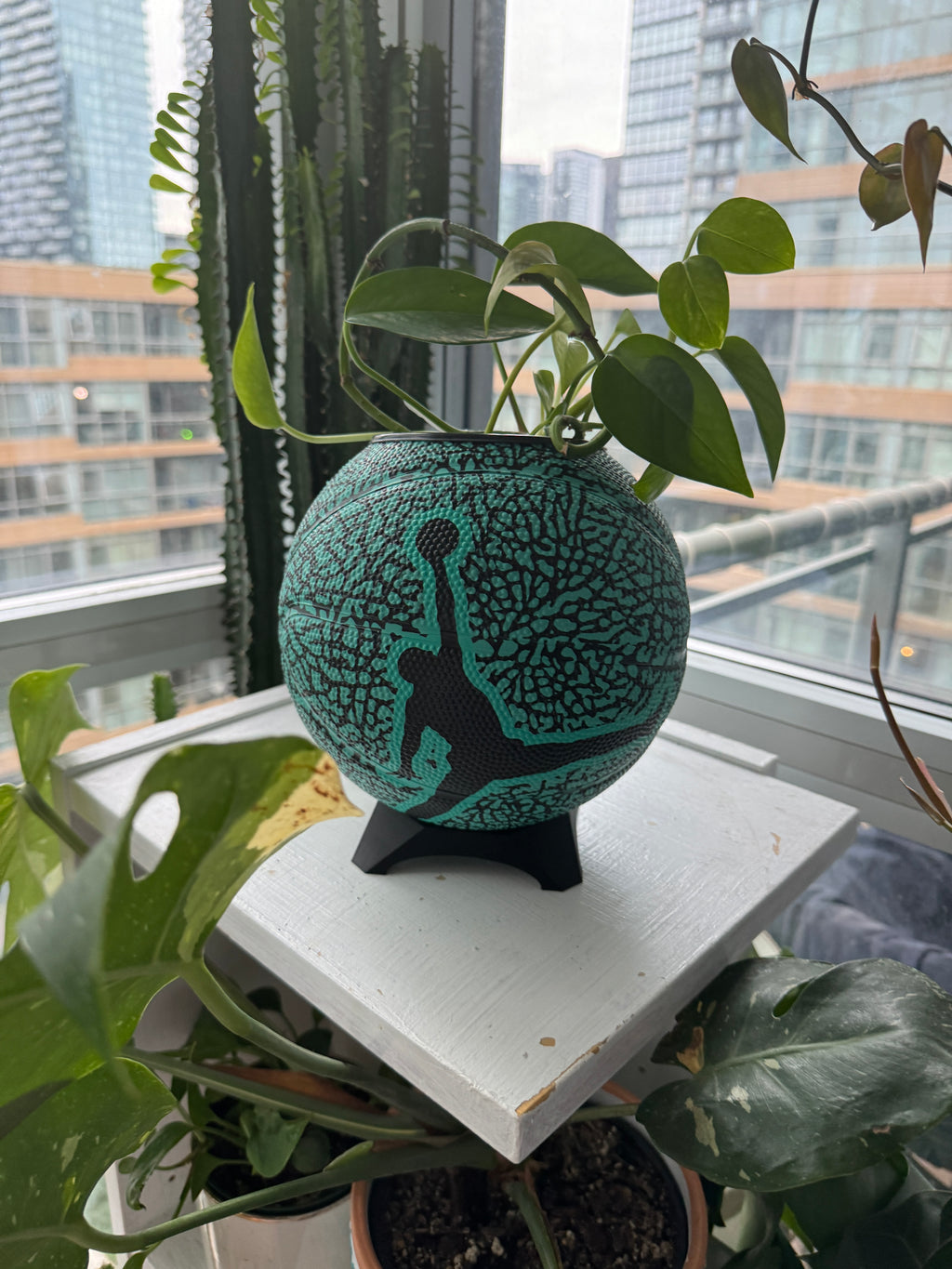 Nike Jordan Mini Basketball Planter (Turquoise Elephant Cement)