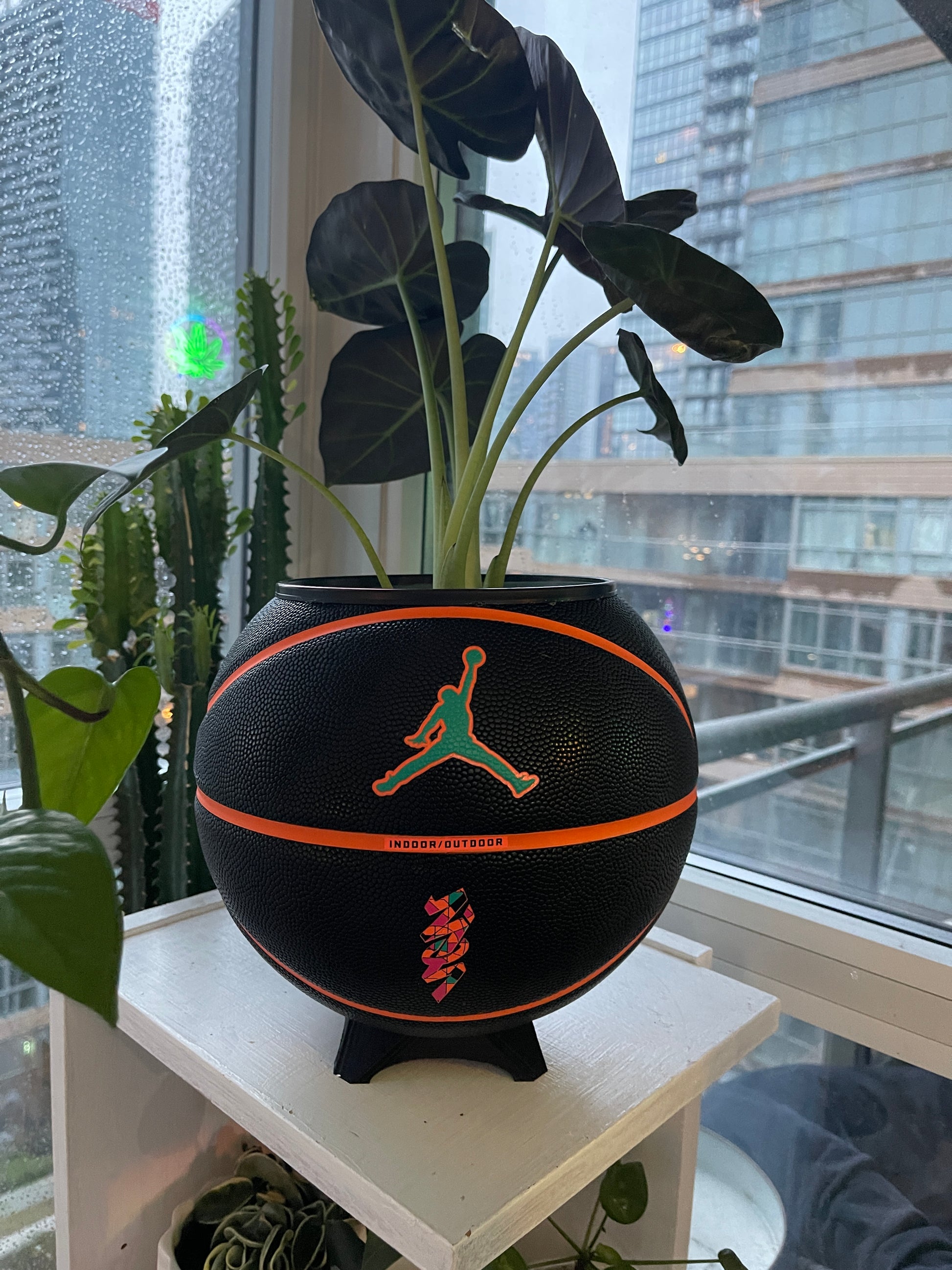 Nike Jordan Large Basketball Planter (Neon Orange)