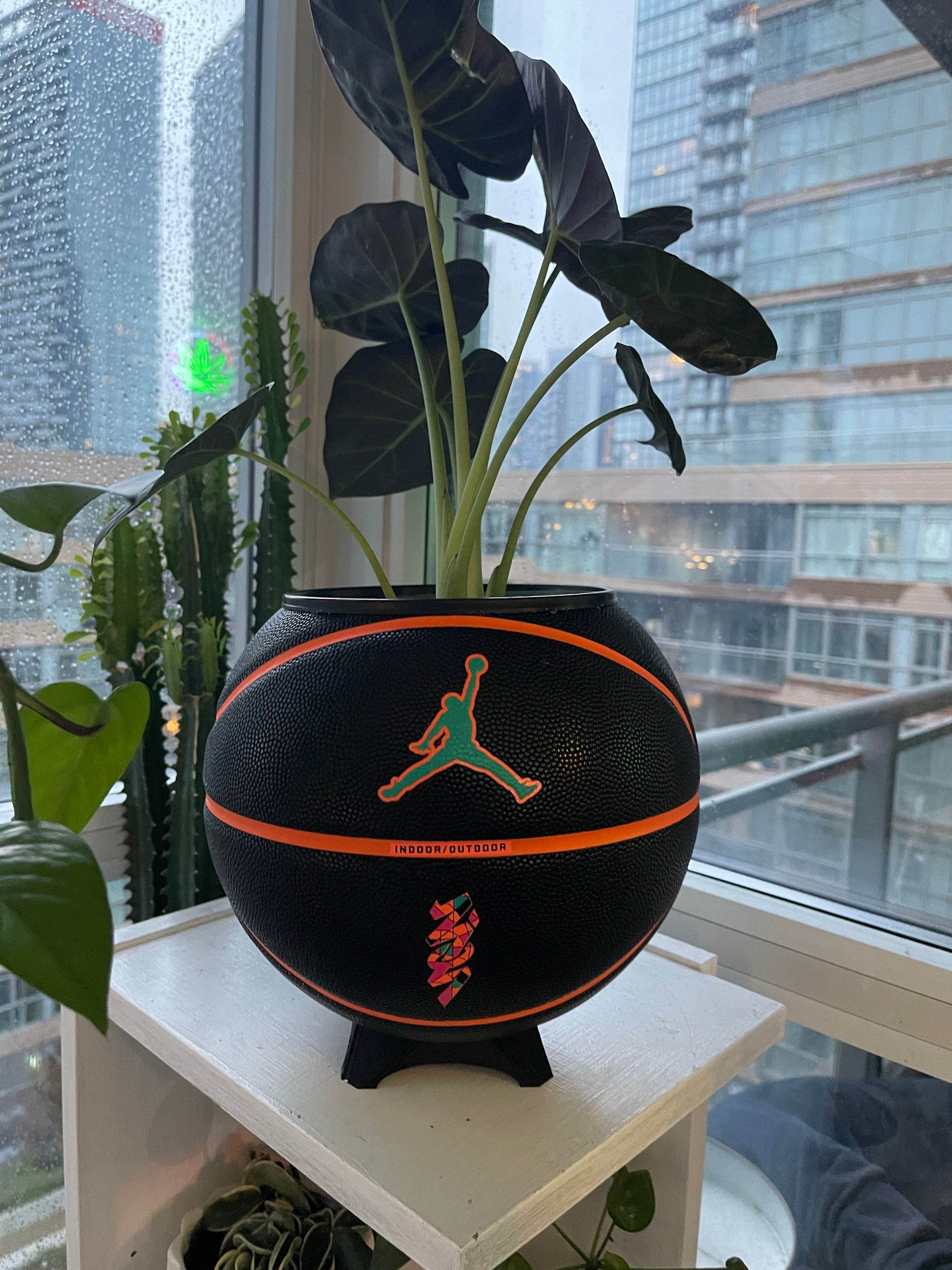 Nike Jordan Large Basketball Planter (Neon Orange)