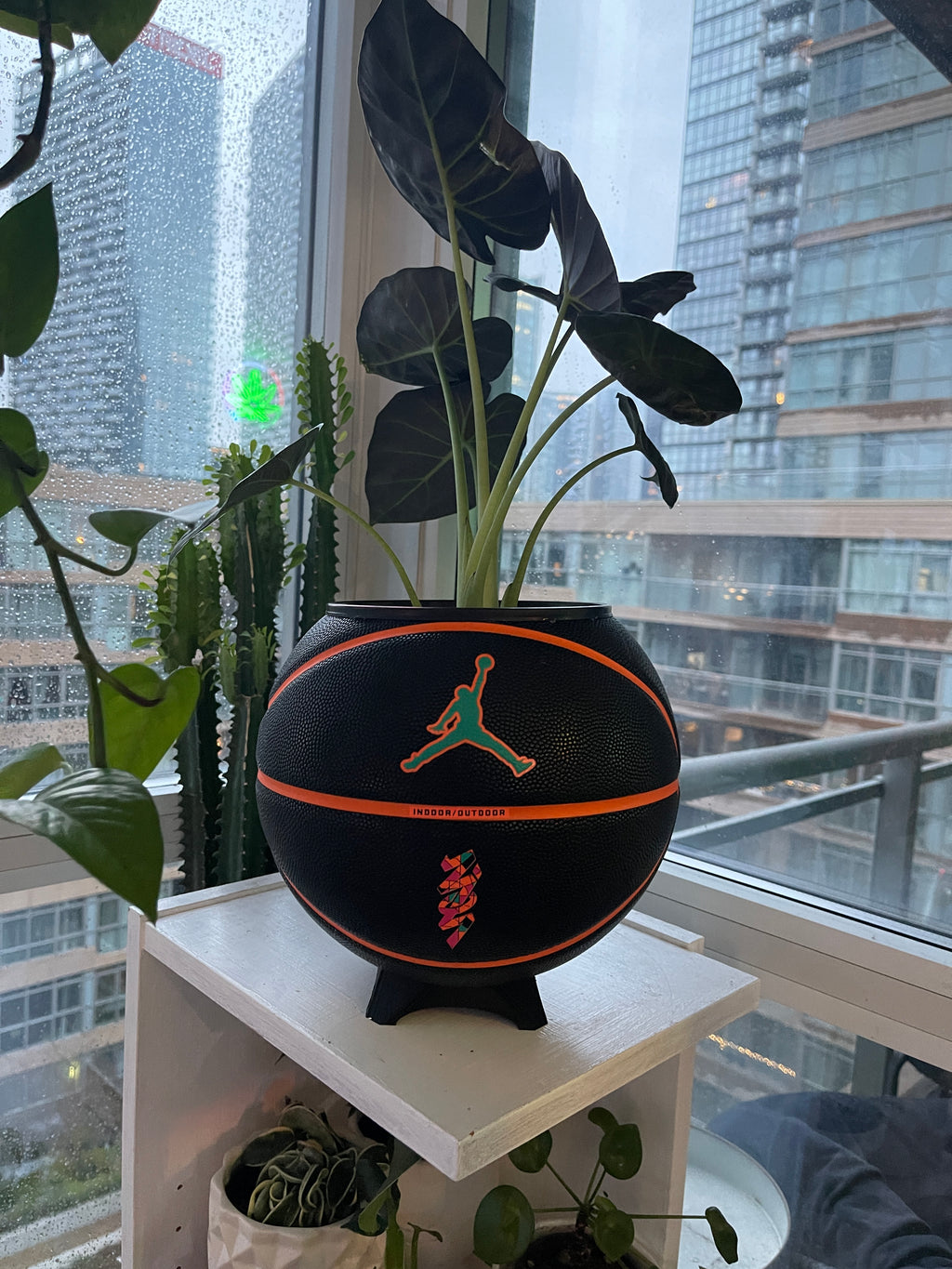 Nike Jordan Large Basketball Planter (Neon Orange)