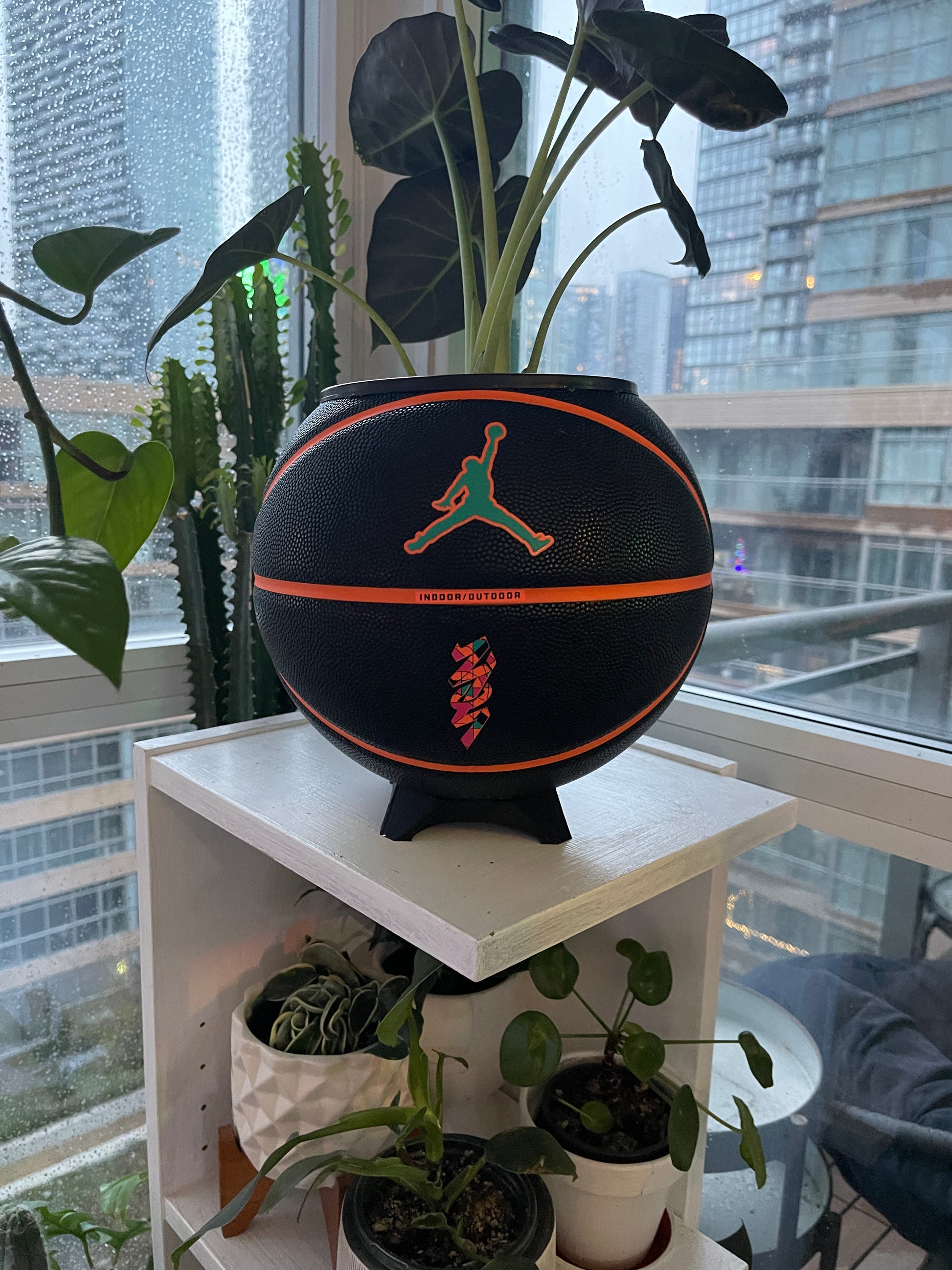 Nike Jordan Large Basketball Planter (Neon Orange)