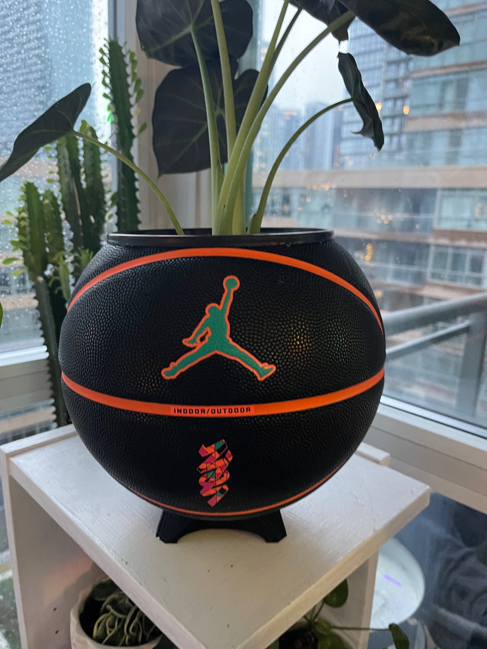 Nike Jordan Large Basketball Planter (Neon Orange)