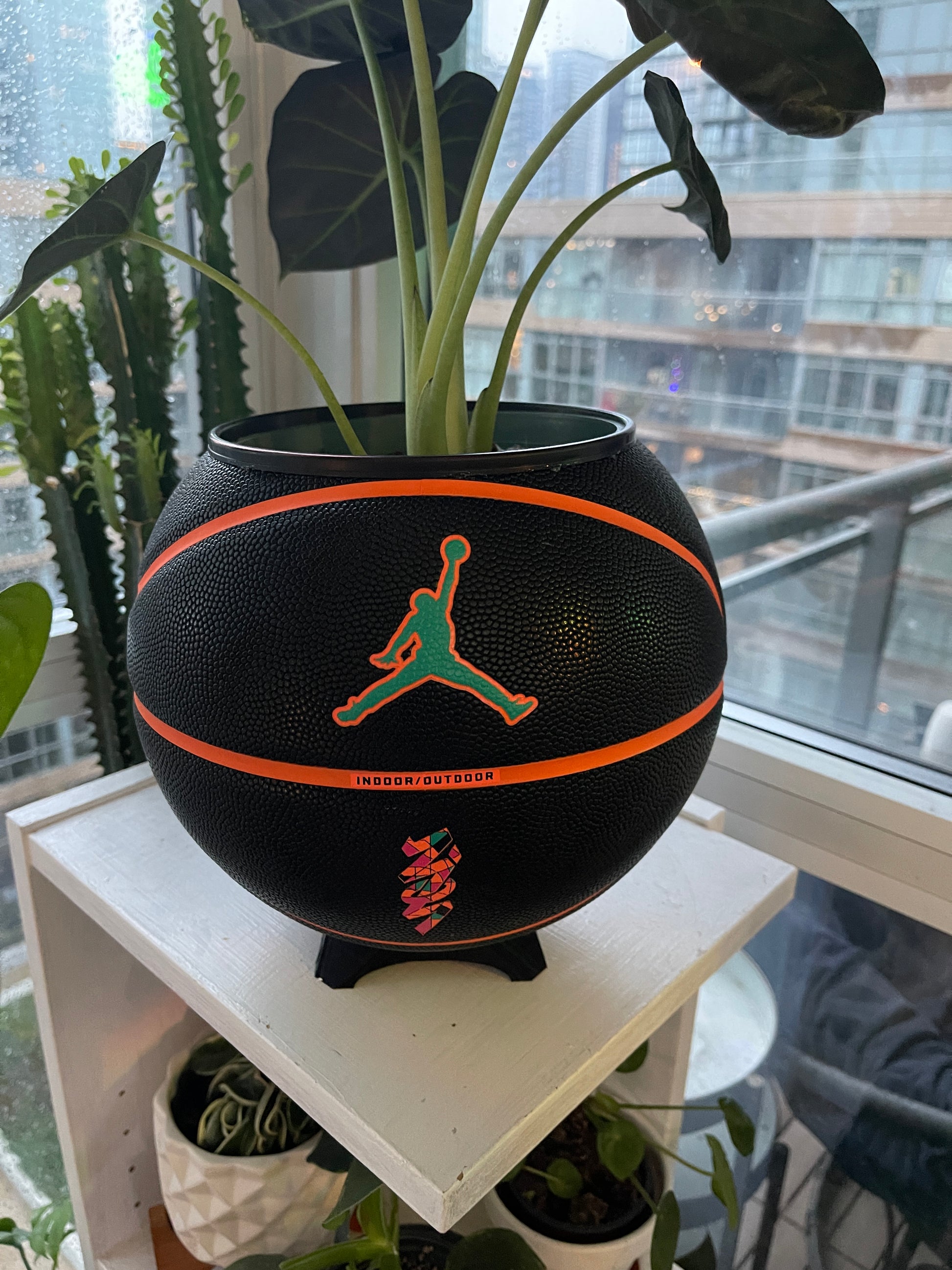 Nike Jordan Large Basketball Planter (Neon Orange)