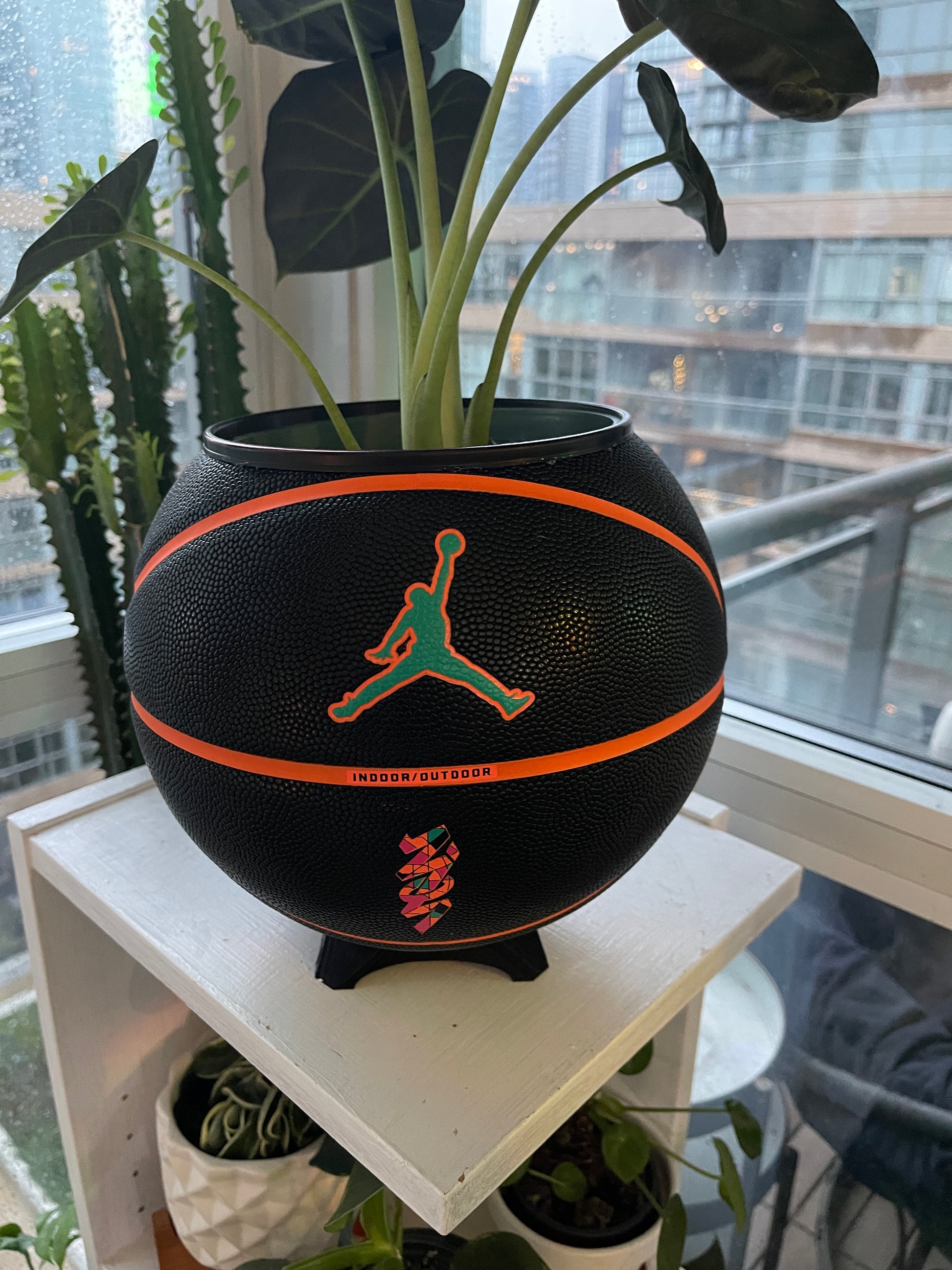 Nike Jordan Large Basketball Planter (Neon Orange)