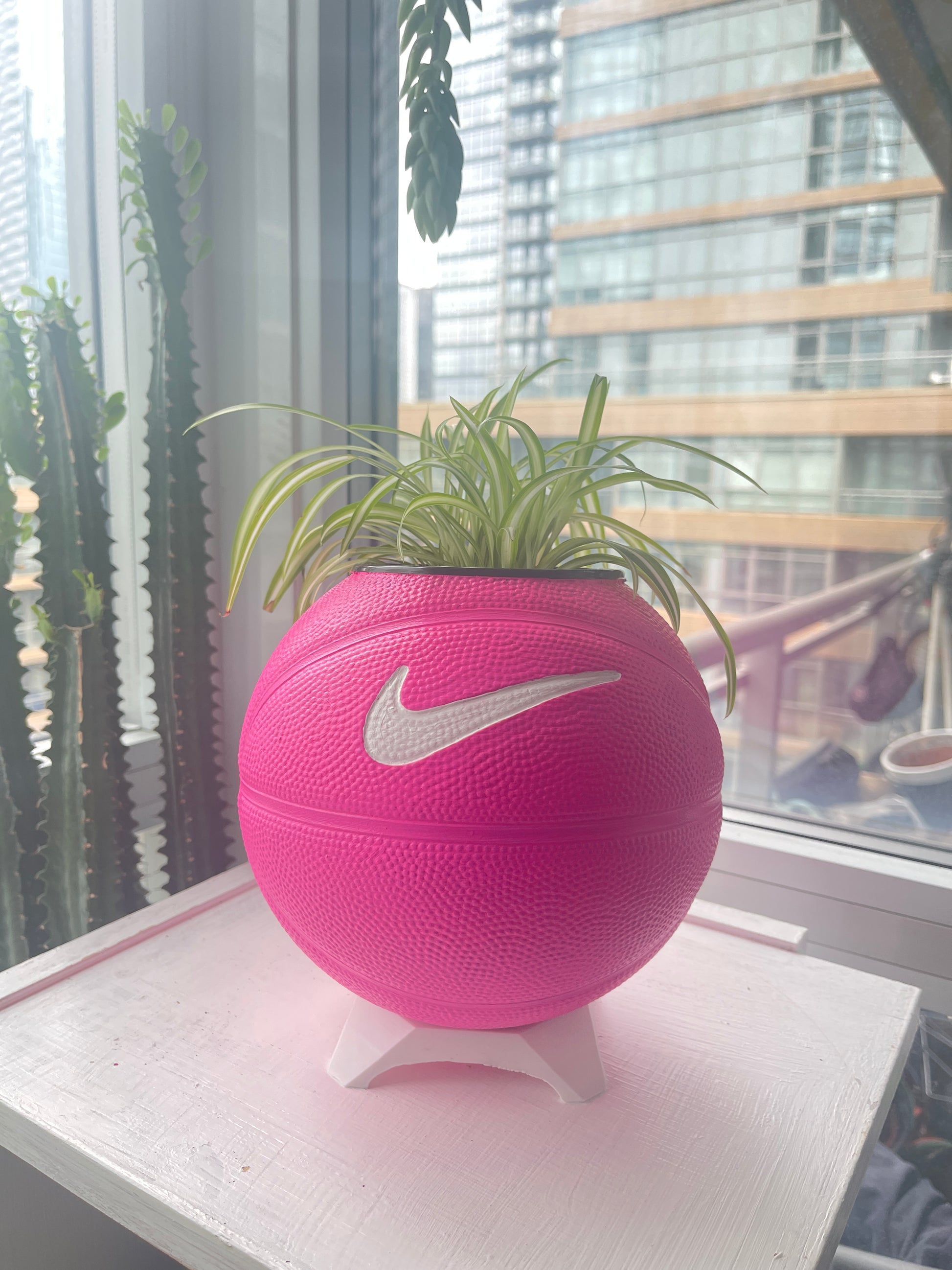 Nike Mini Basketball Planter (Hot Pink & White)