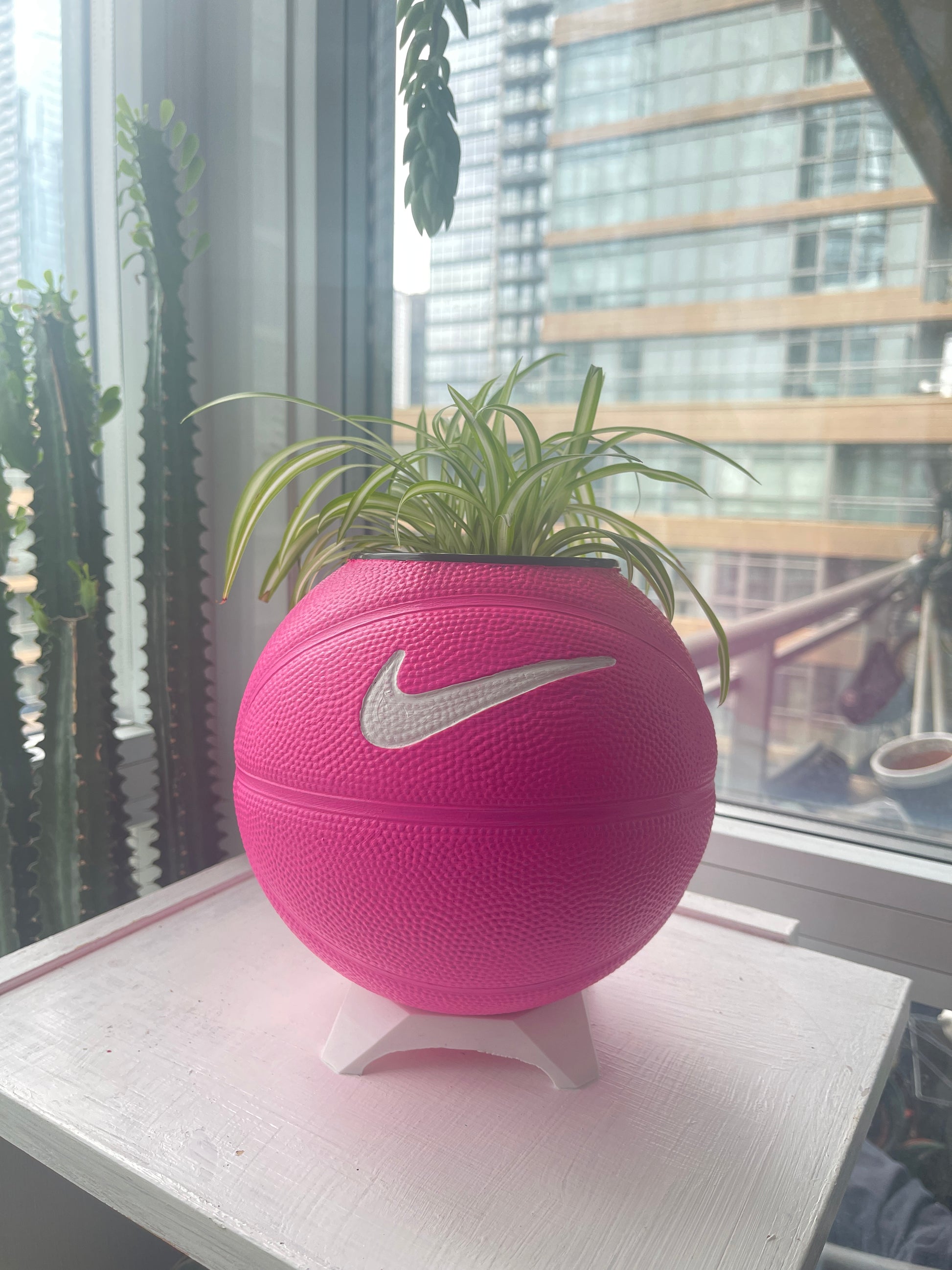 Nike Mini Basketball Planter (Hot Pink & White)