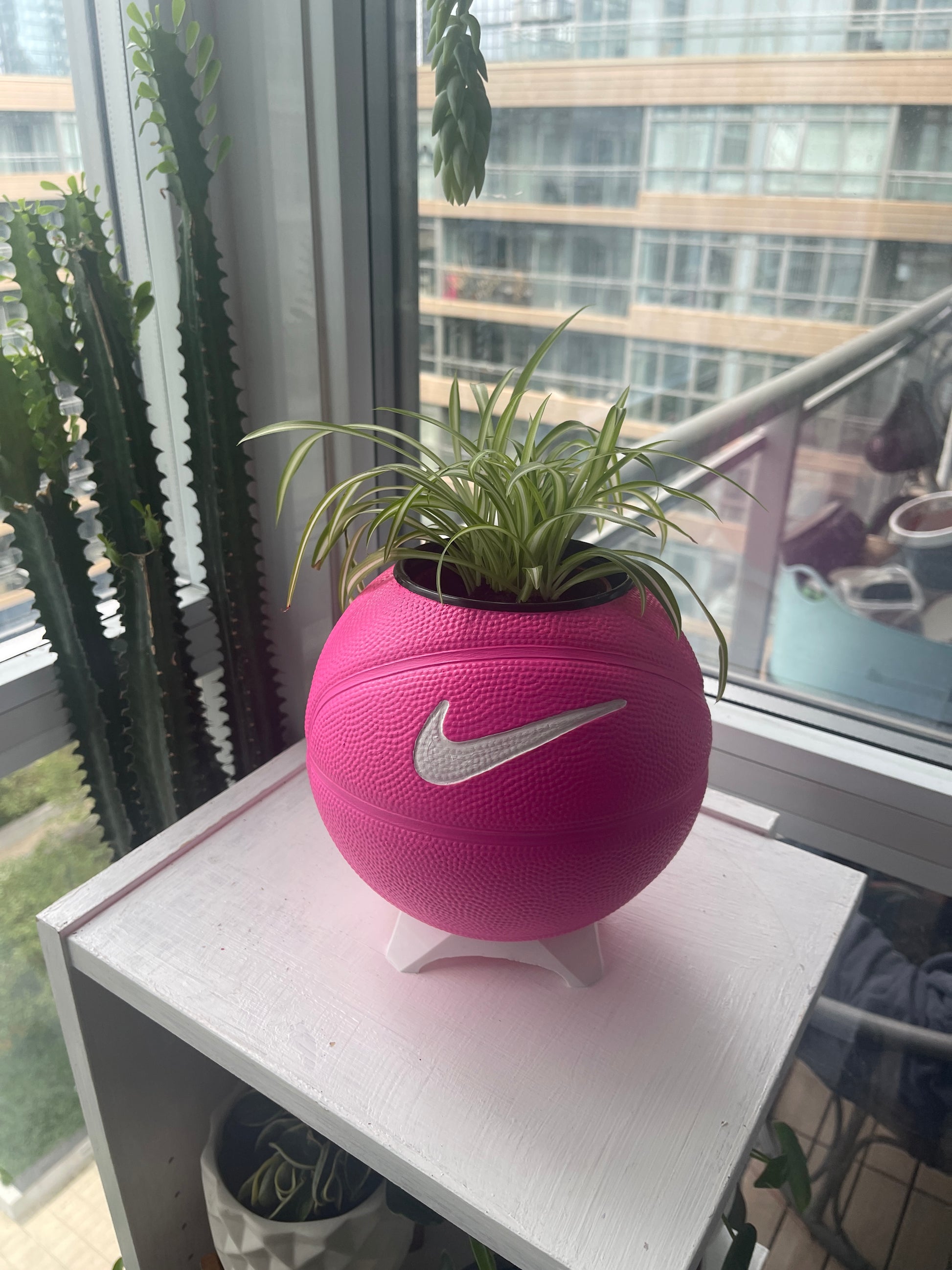 Nike Mini Basketball Planter (Hot Pink & White)