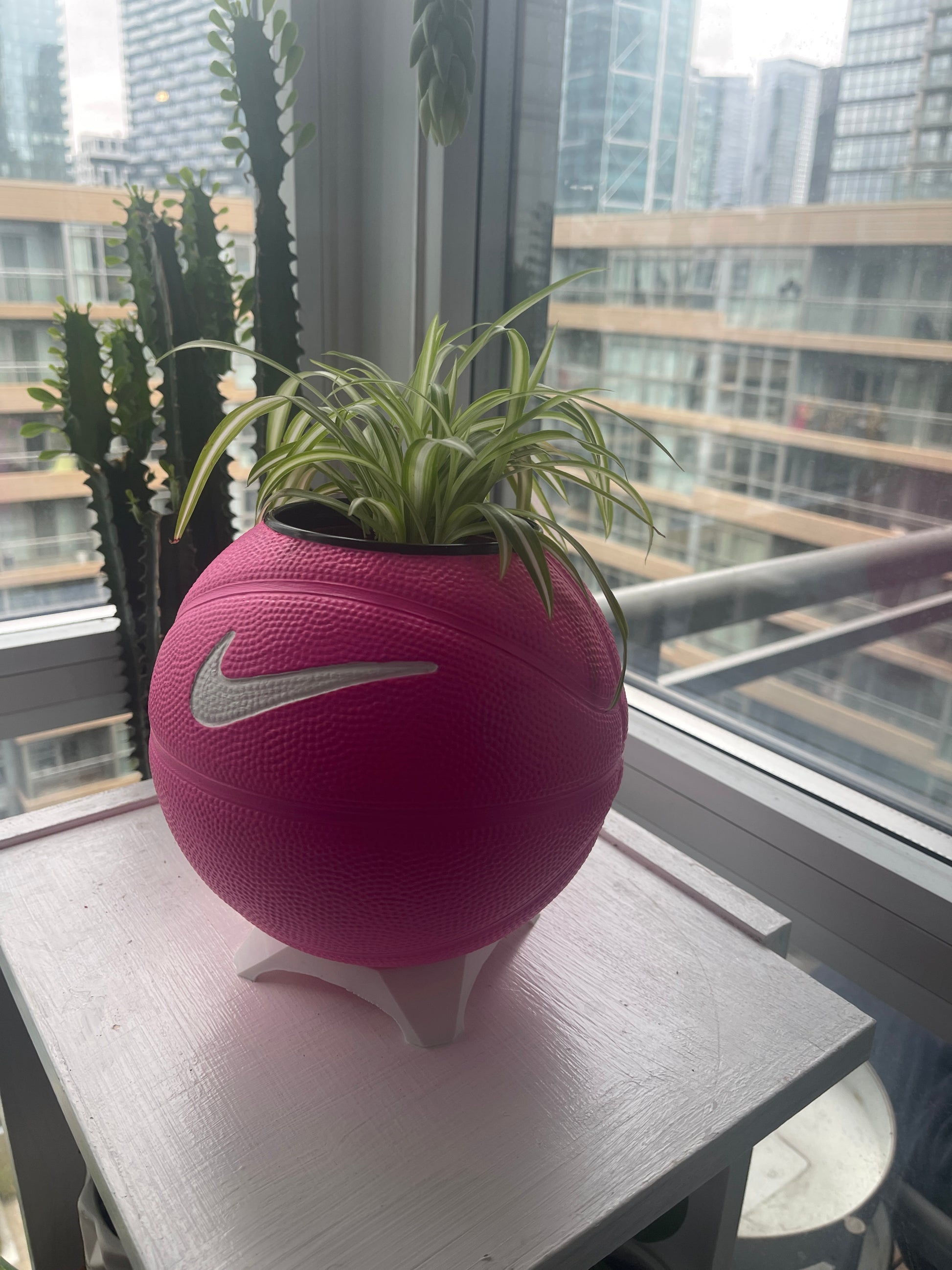 Nike Mini Basketball Planter (Hot Pink & White)