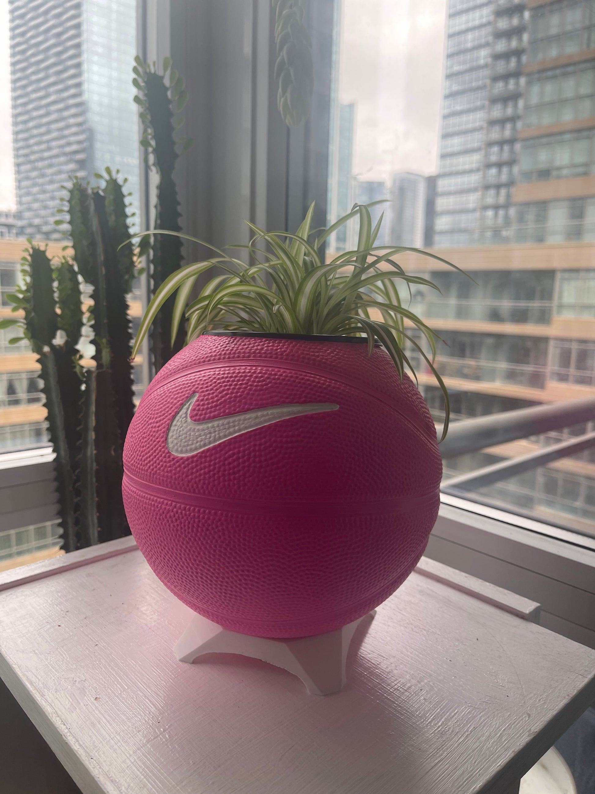 Nike Mini Basketball Planter (Hot Pink & White)