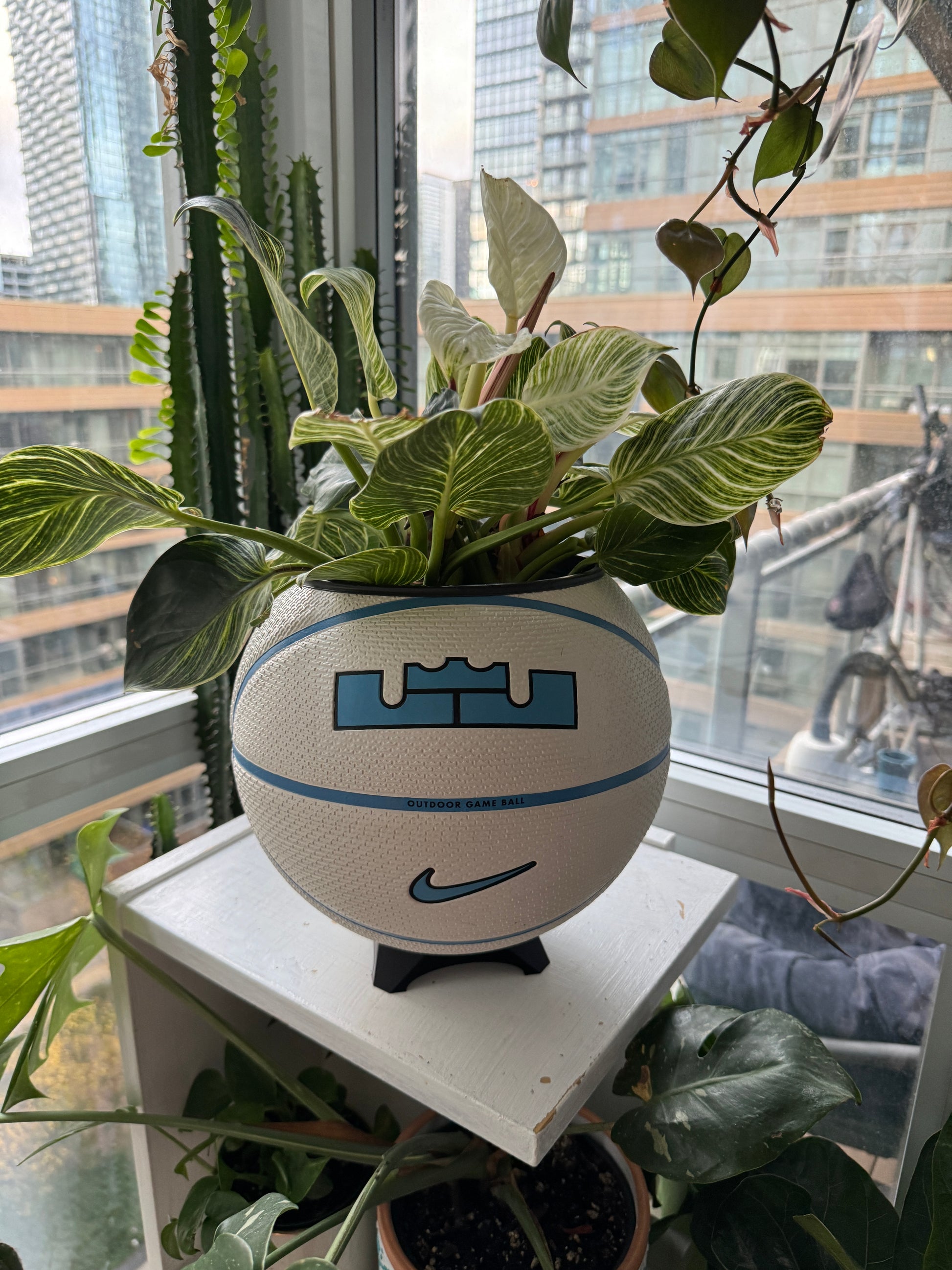Nike Jordan Large Basketball Planter (Lebron James UNC Blue & White)