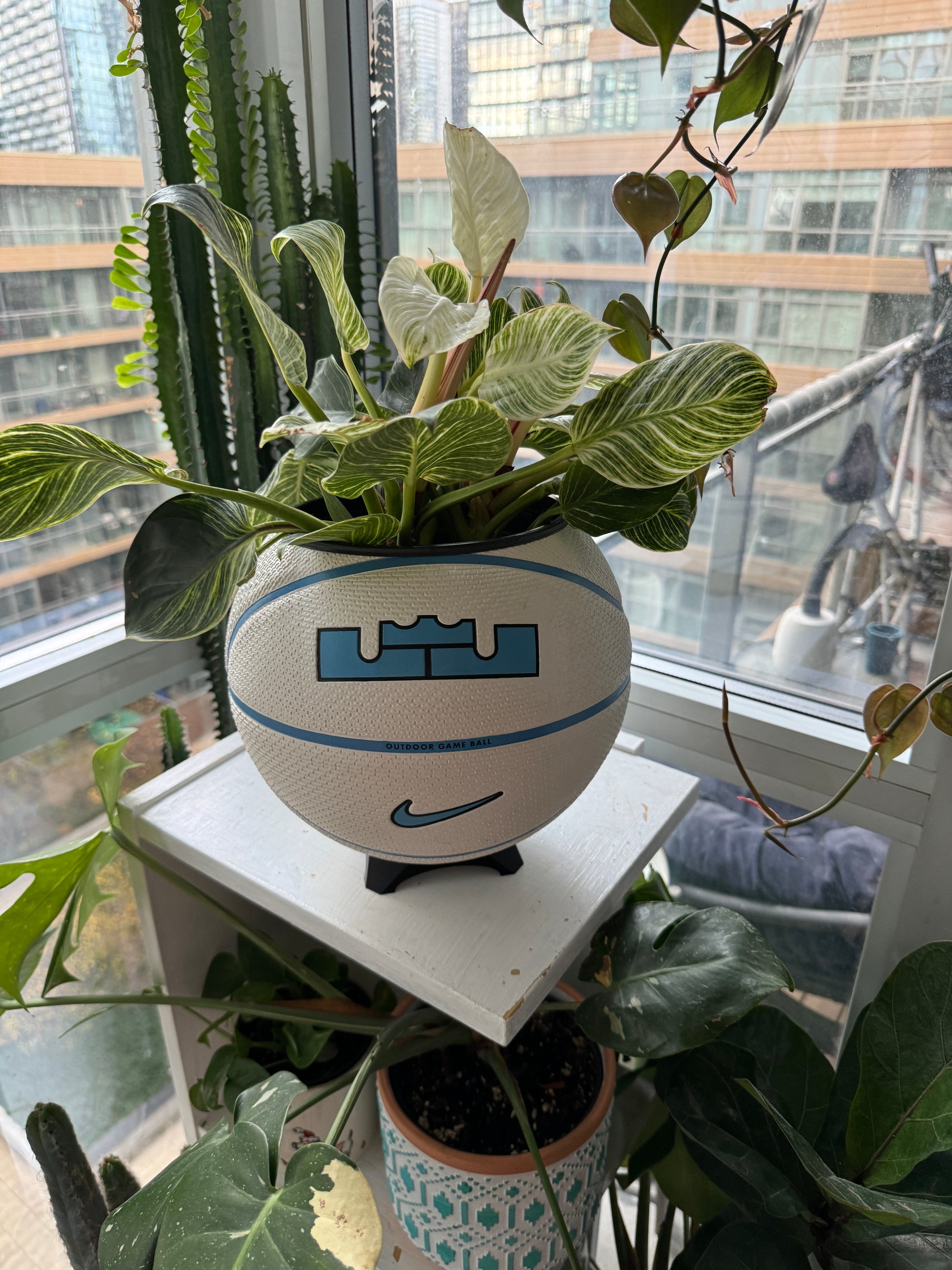 Nike Jordan Large Basketball Planter (Lebron James UNC Blue & White)
