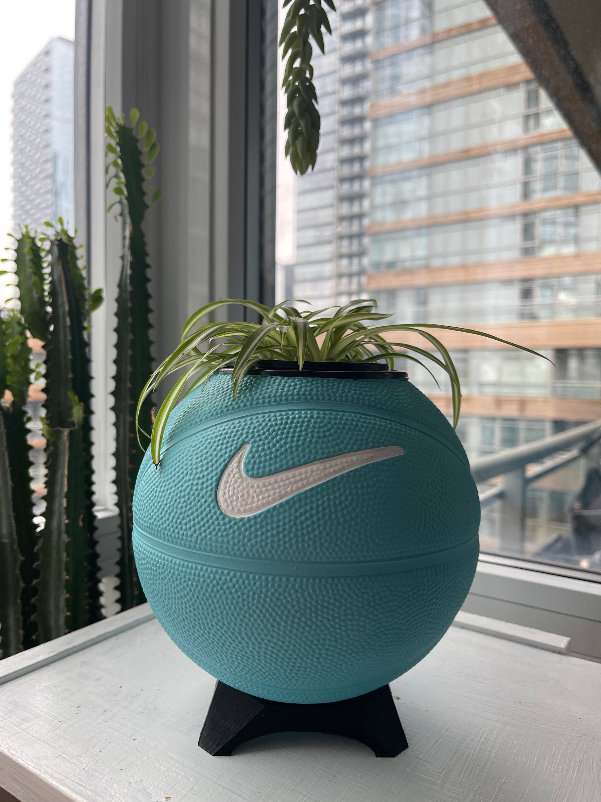Nike Mini Basketball Planter (Metallic Teal & White)