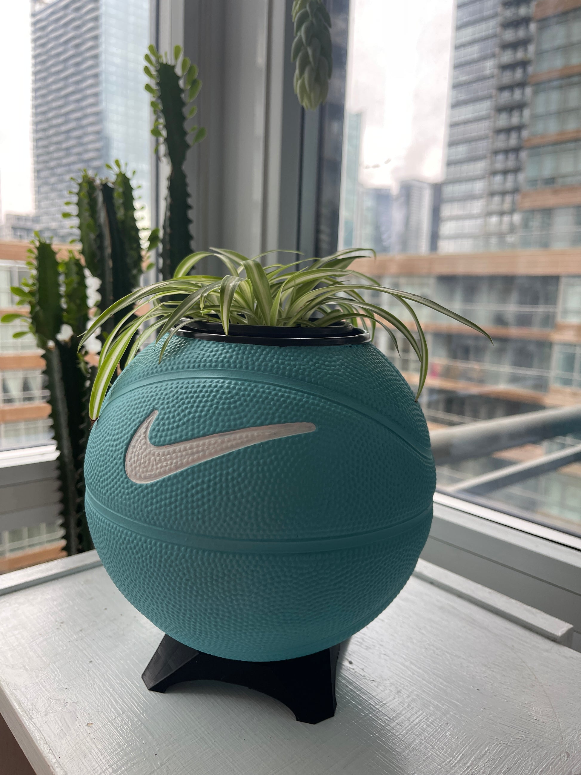 Nike Mini Basketball Planter (Metallic Teal & White)
