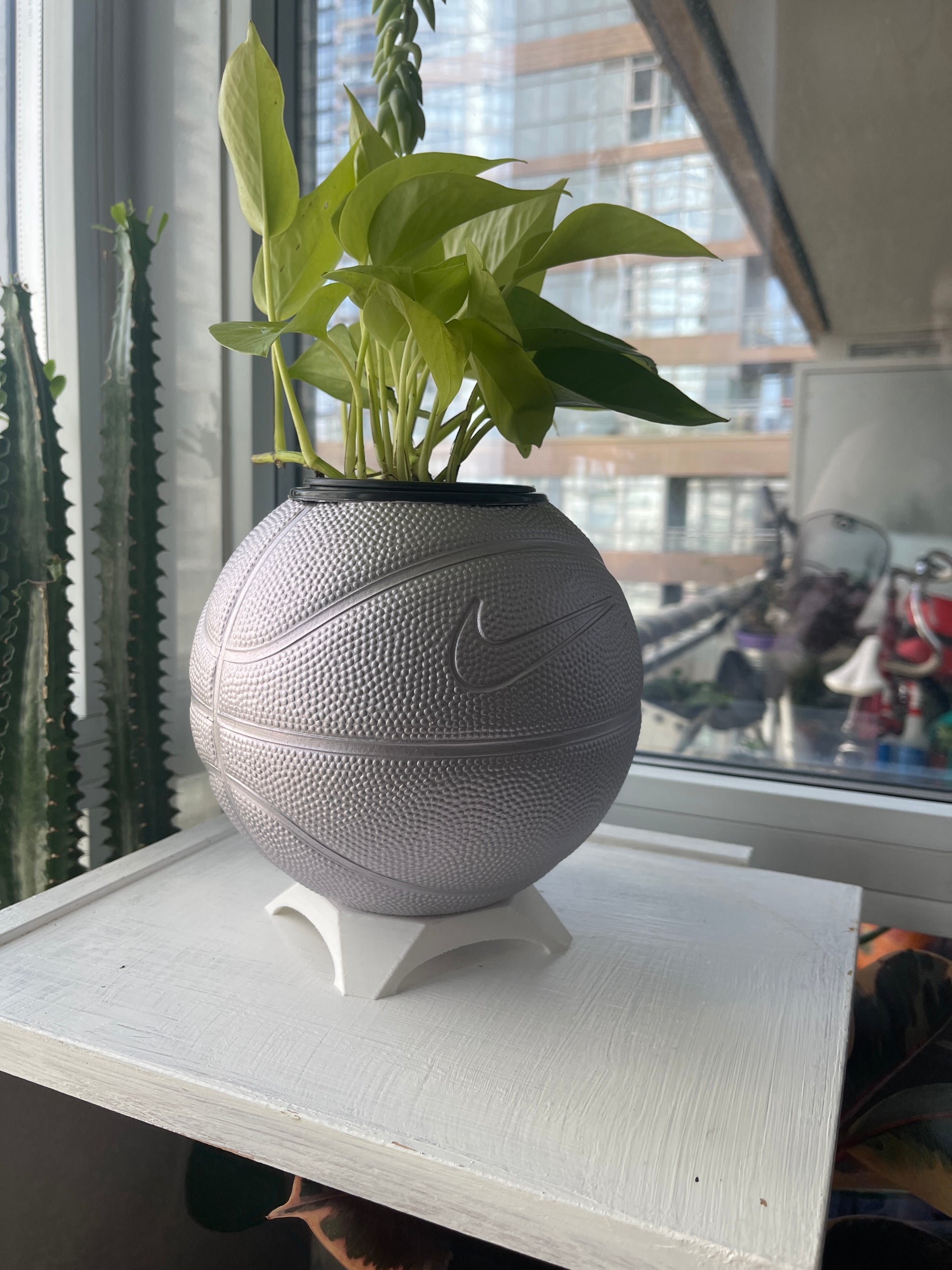 Nike Mini Basketball Planter (Silver Purple)