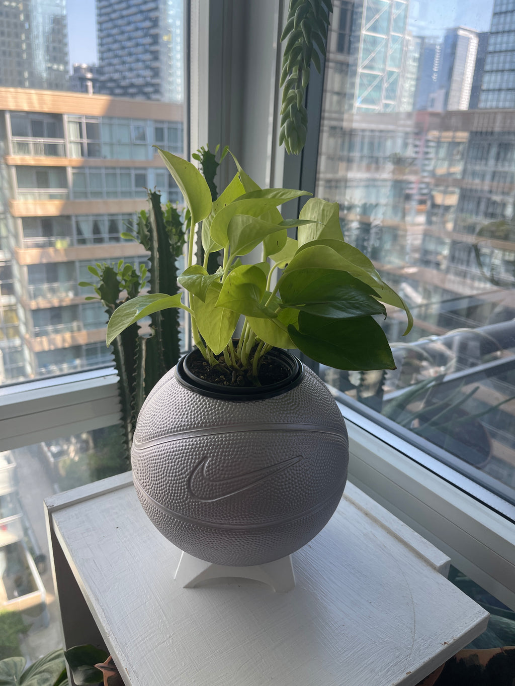 Nike Mini Basketball Planter (Silver Purple)