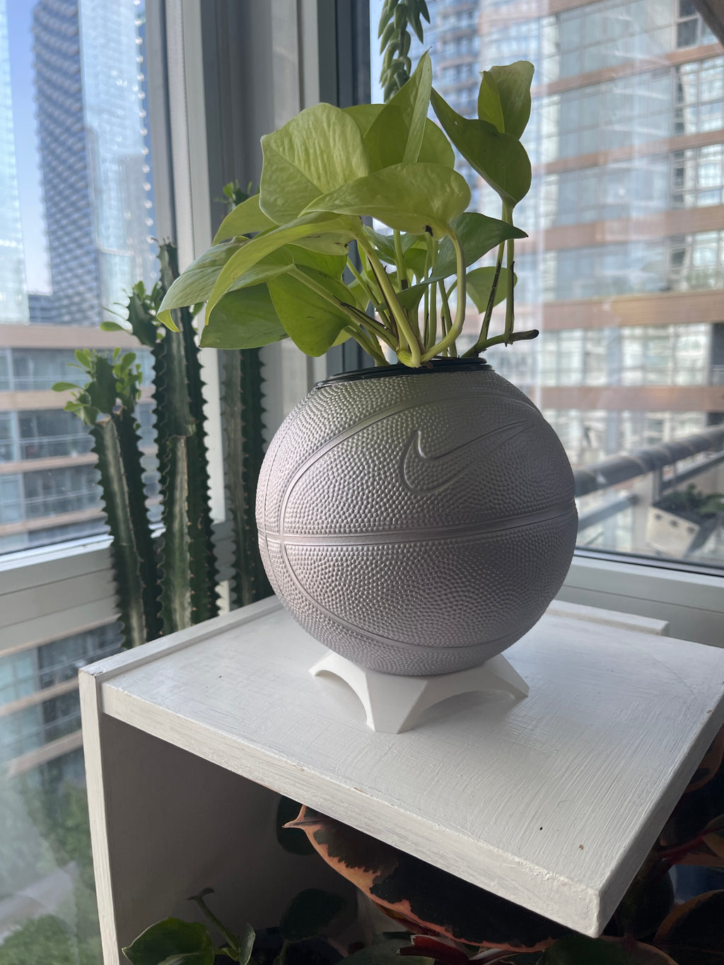 Nike Mini Basketball Planter (Silver Purple)