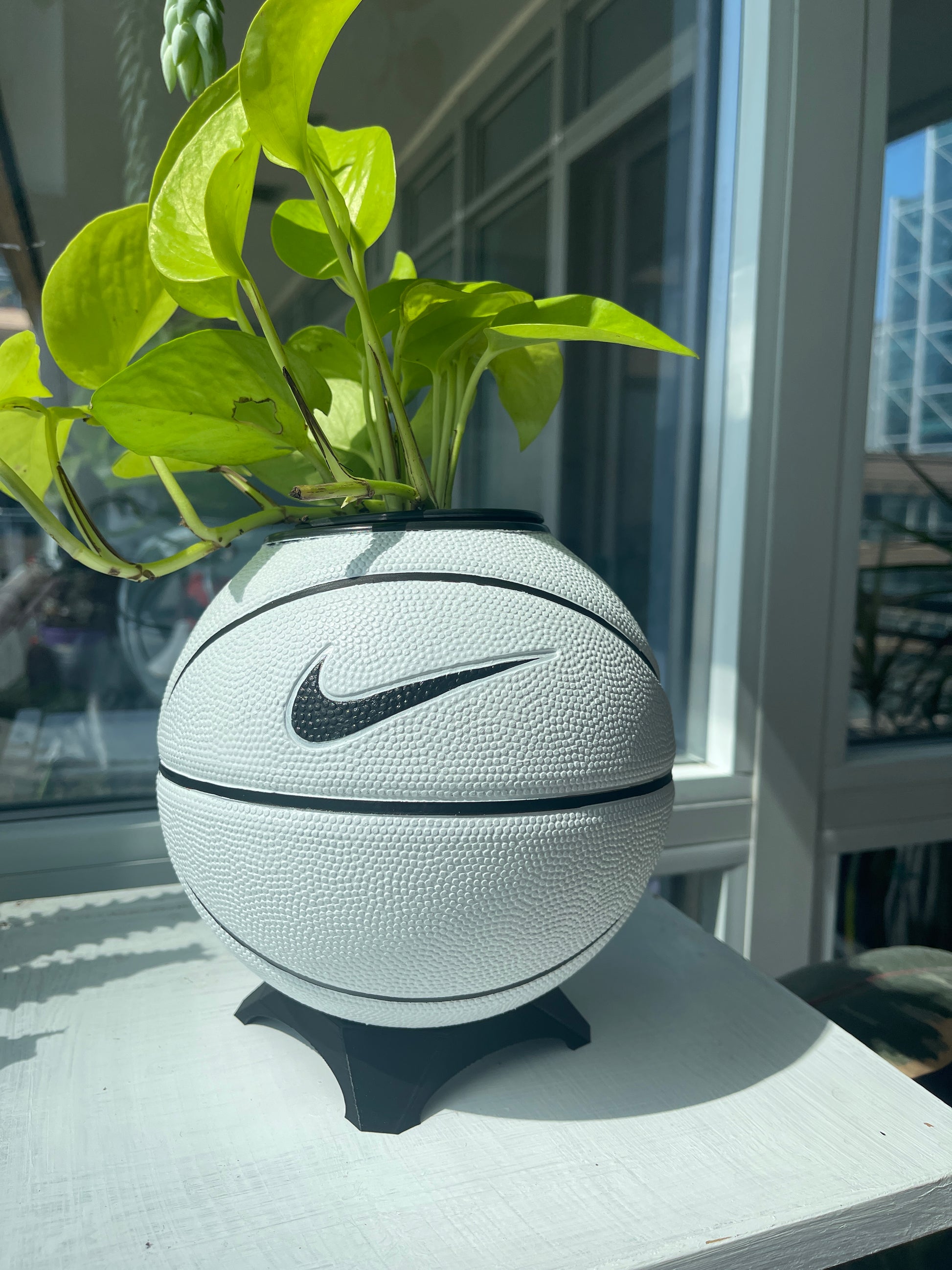 Nike Mini Basketball Planter (White & Black)