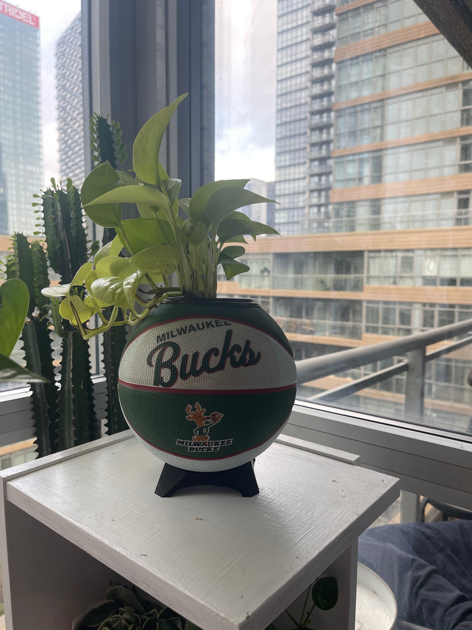 Mini Basketball Planter (Milwaukee Bucks)