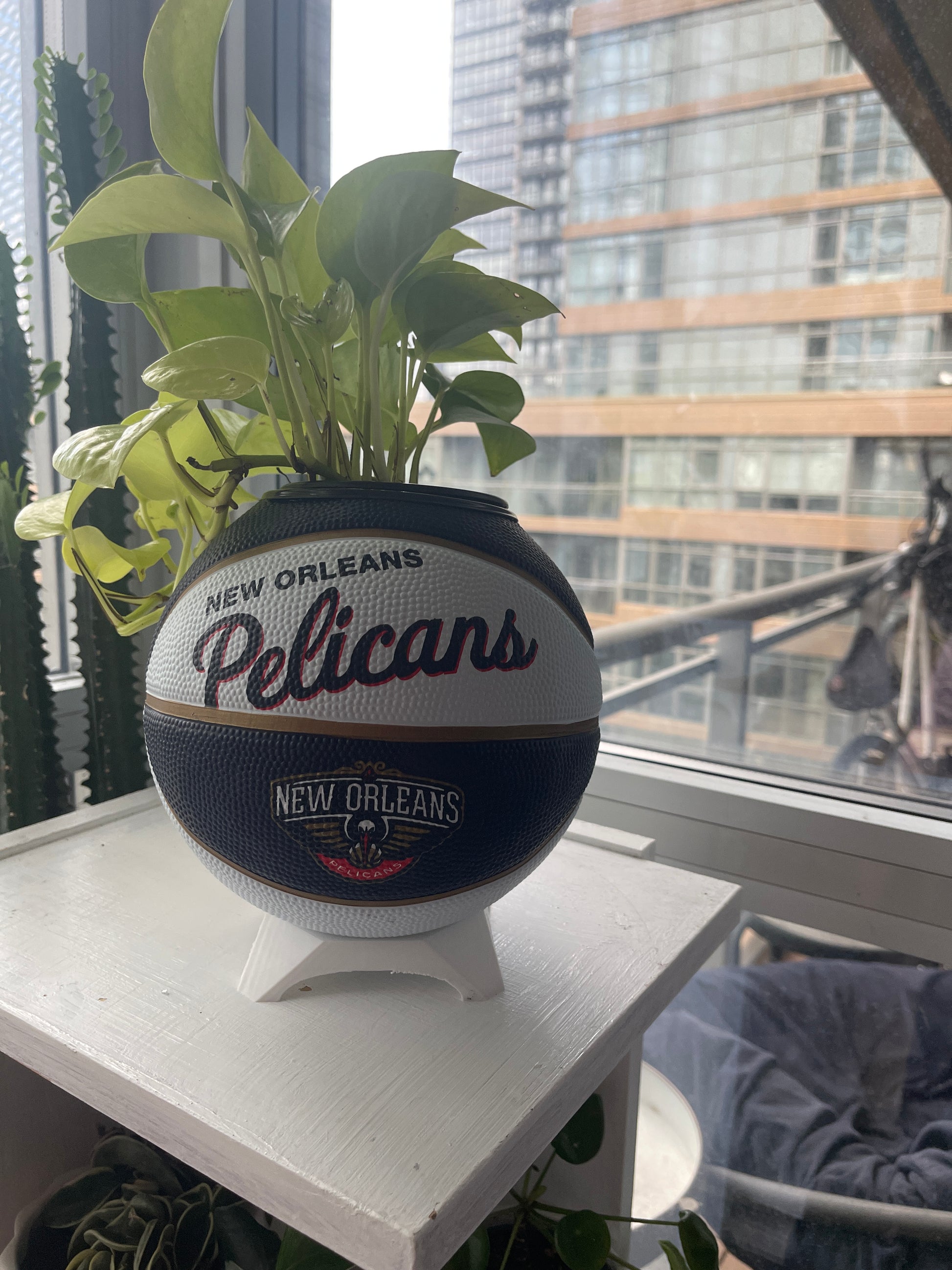 Mini Basketball Planter (New Orleans Pelicans)