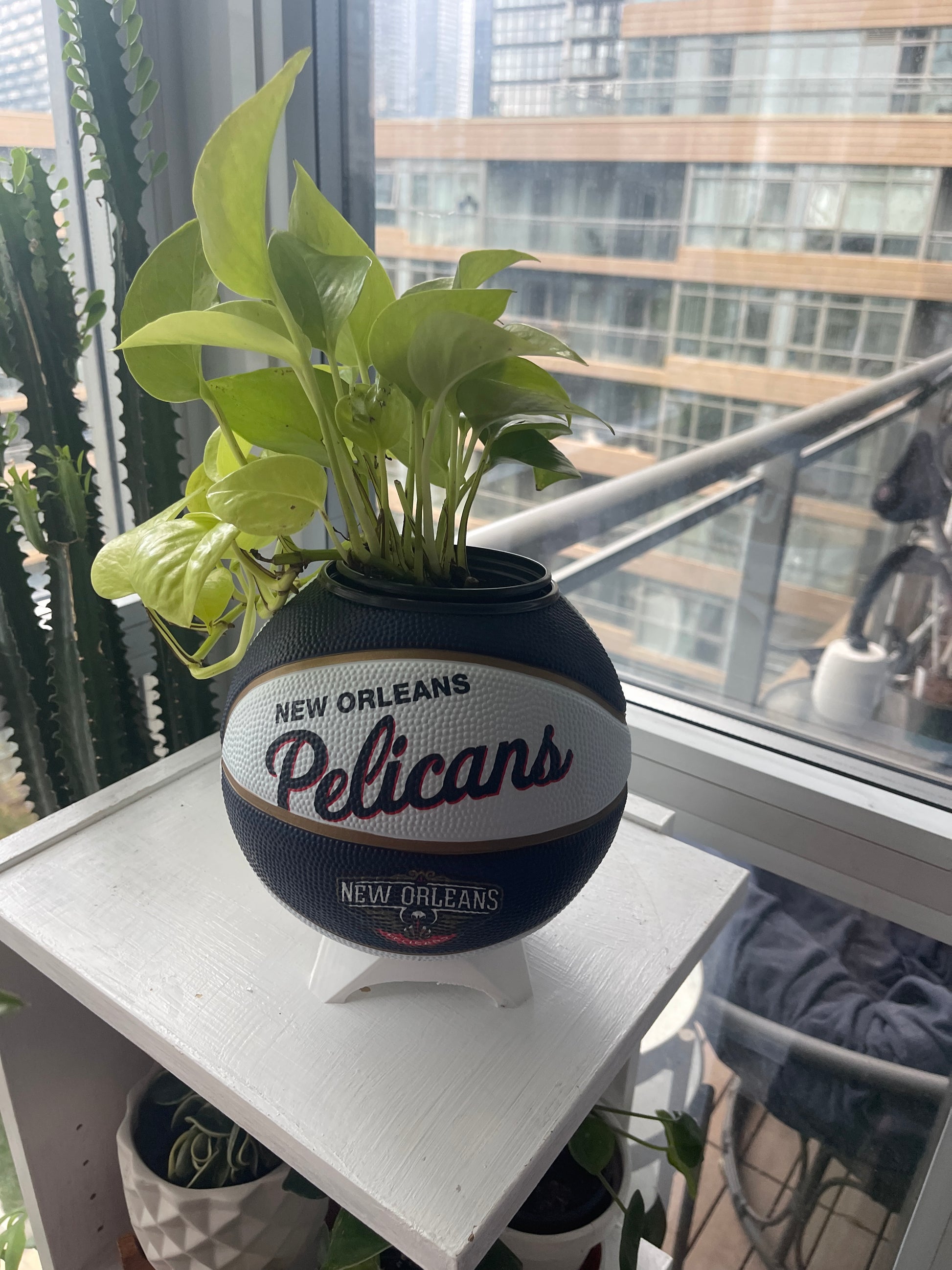 Mini Basketball Planter (New Orleans Pelicans)