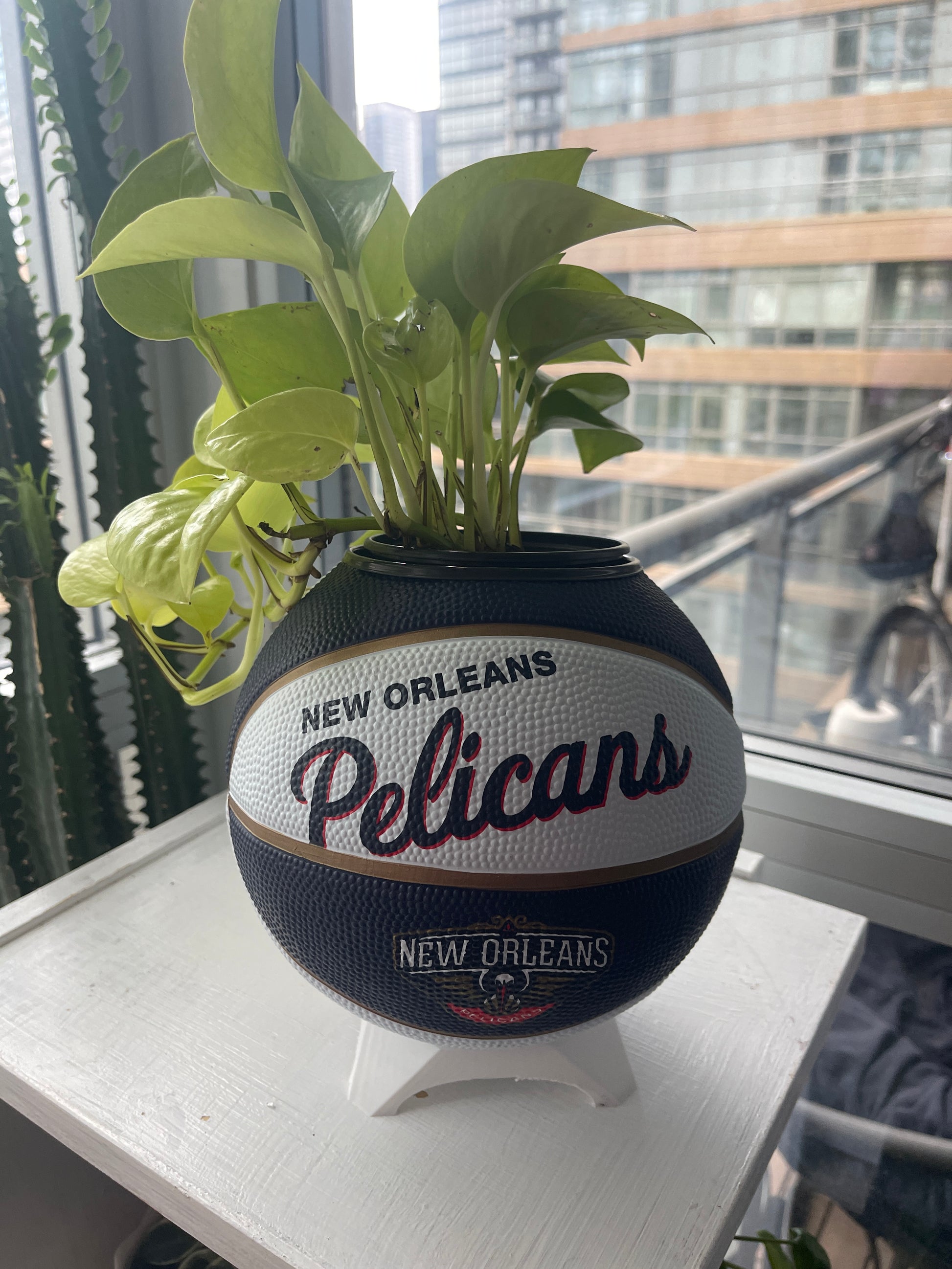 Mini Basketball Planter (New Orleans Pelicans)