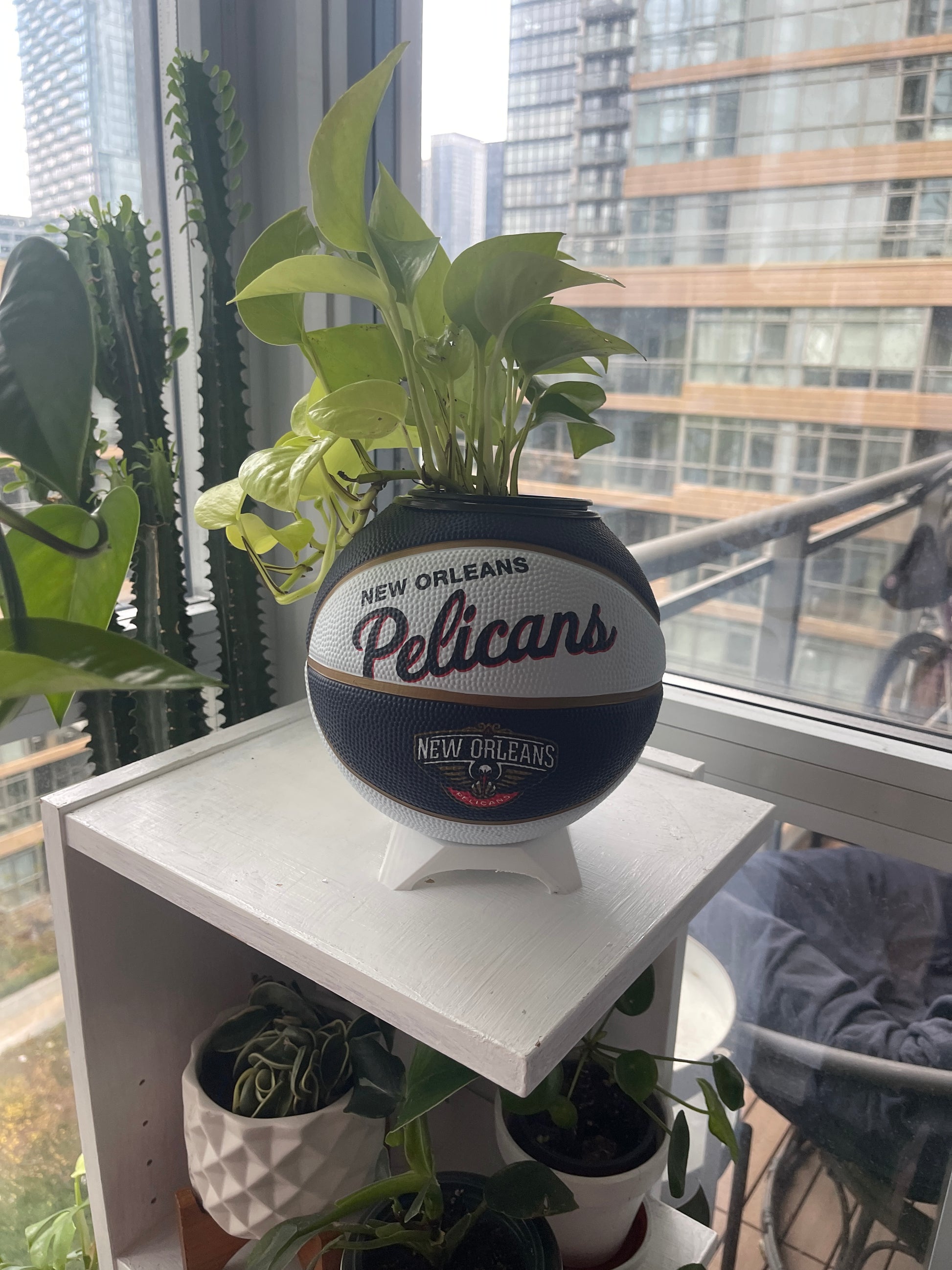 Mini Basketball Planter (New Orleans Pelicans)