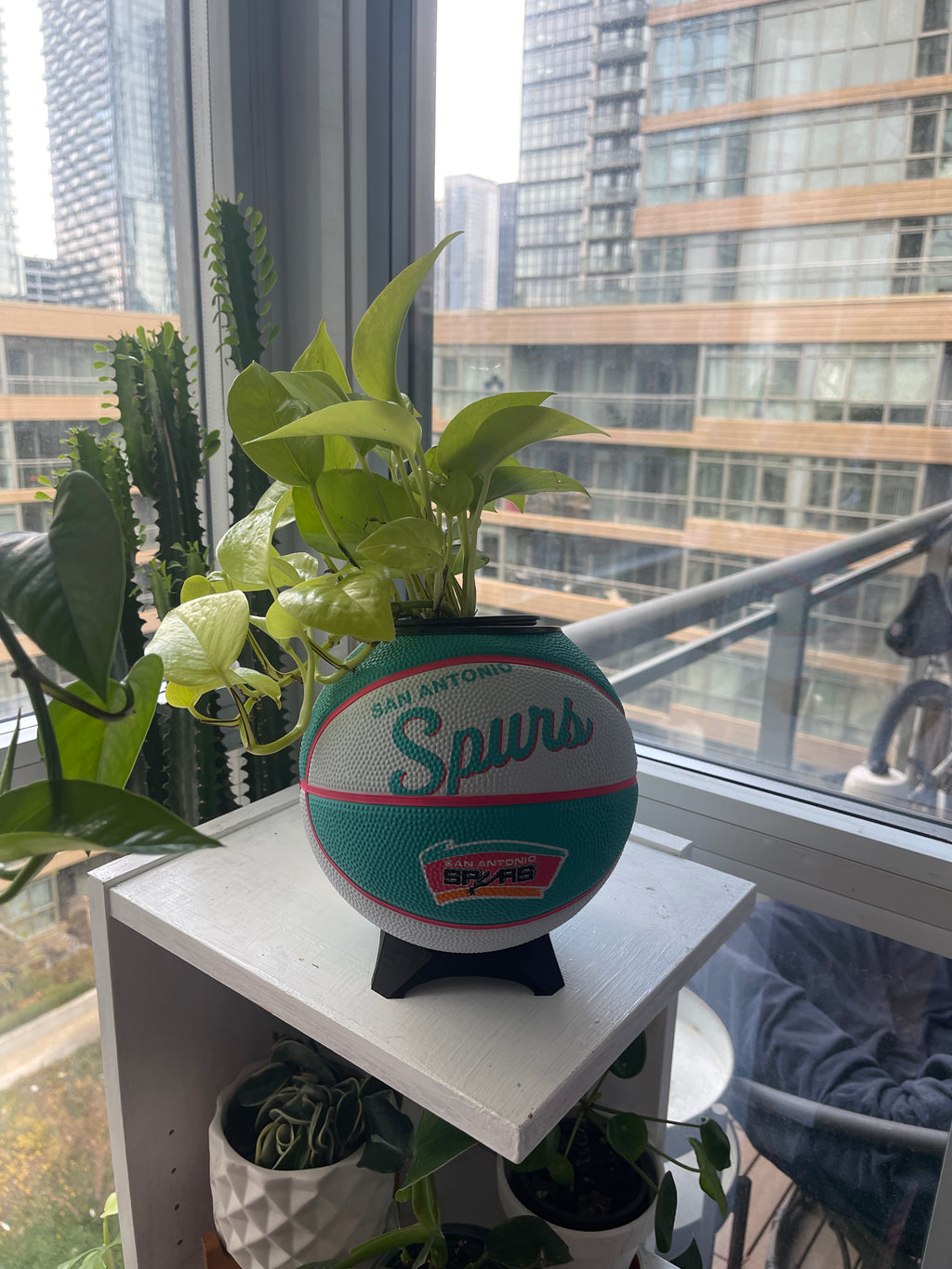 Mini Basketball Planter (San Antonio Spurs)