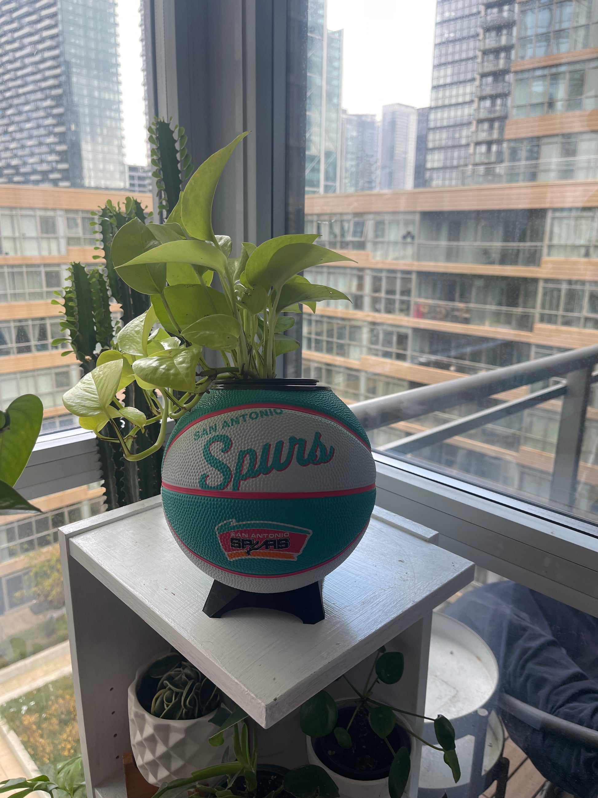 Mini Basketball Planter (San Antonio Spurs)