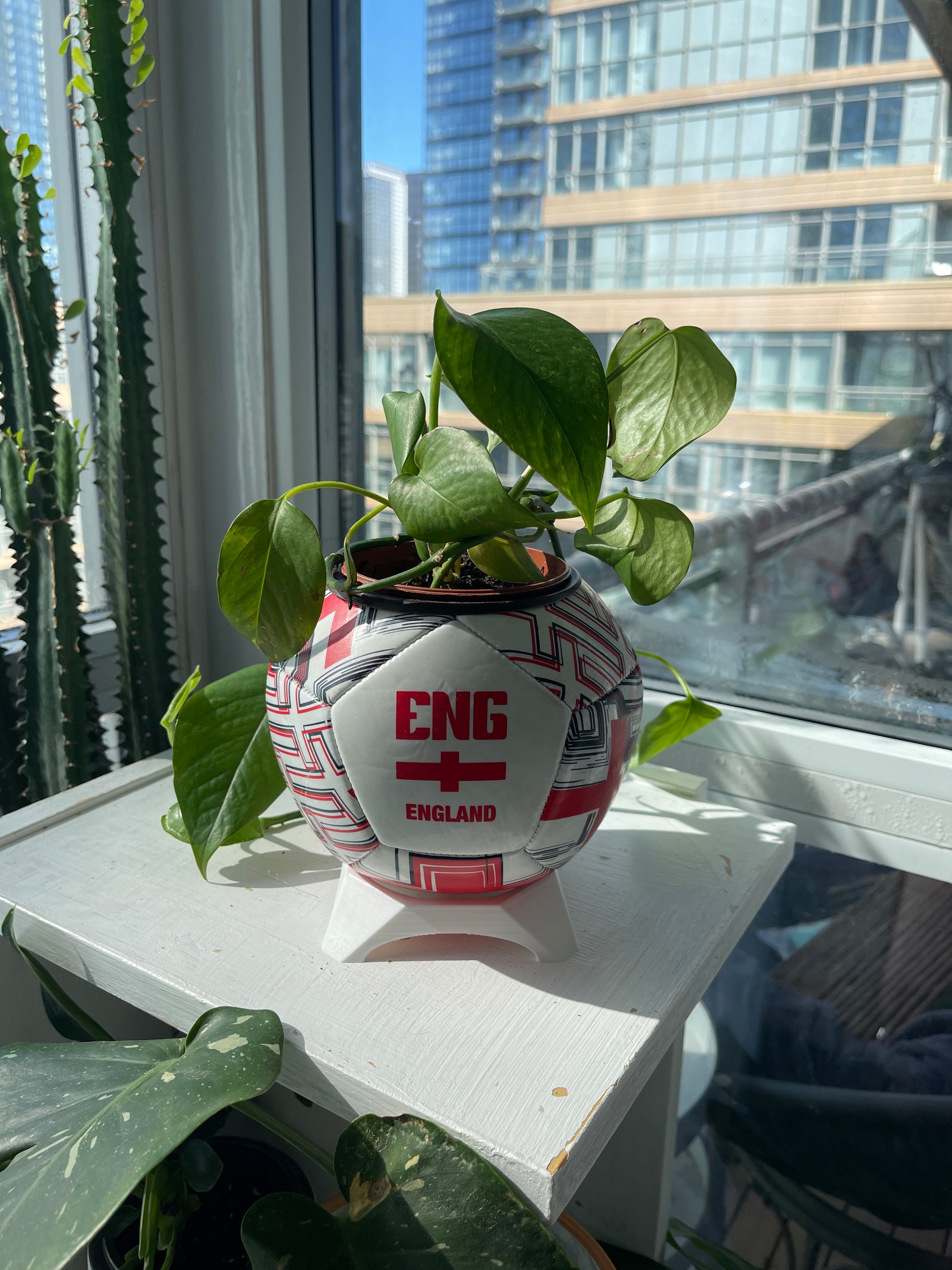 Mini Soccer Ball Planter (England)