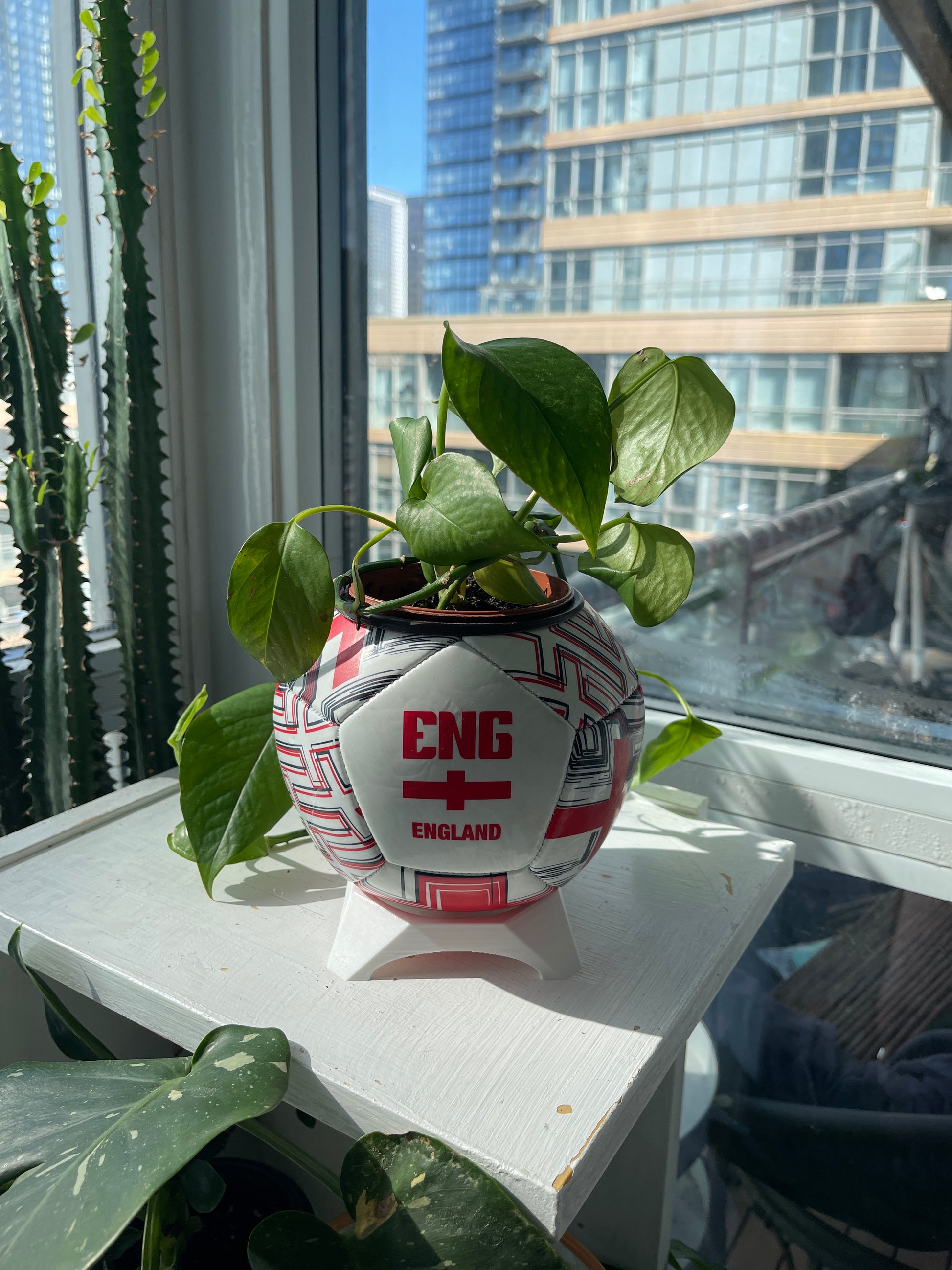Mini Soccer Ball Planter (England)