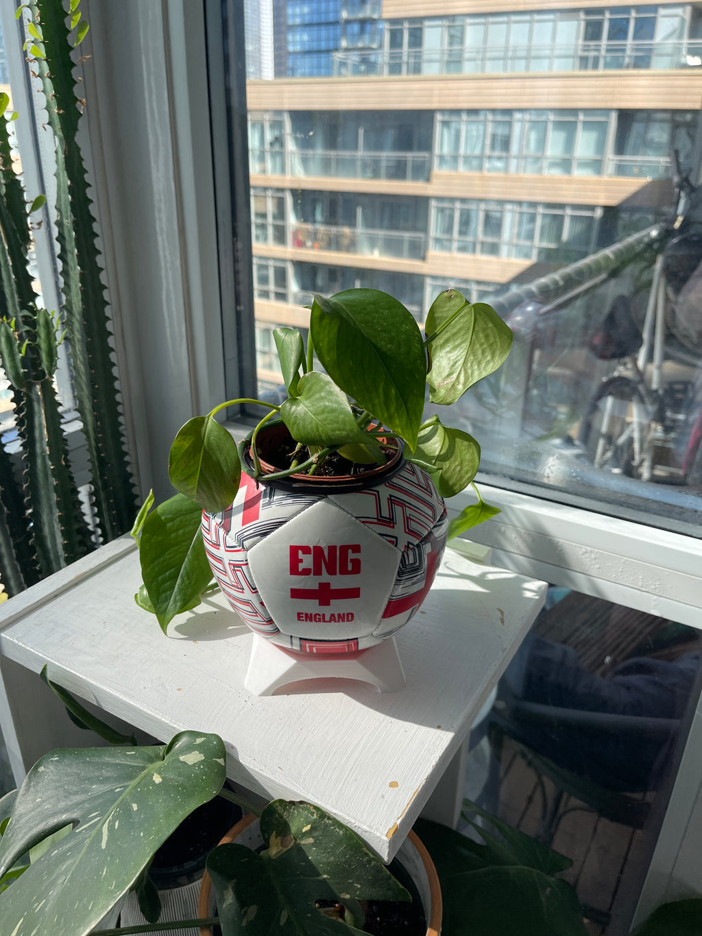 Mini Soccer Ball Planter (England)