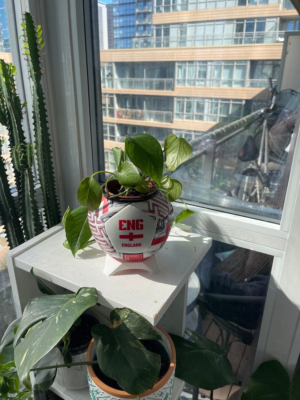 Mini Soccer Ball Planter (England)