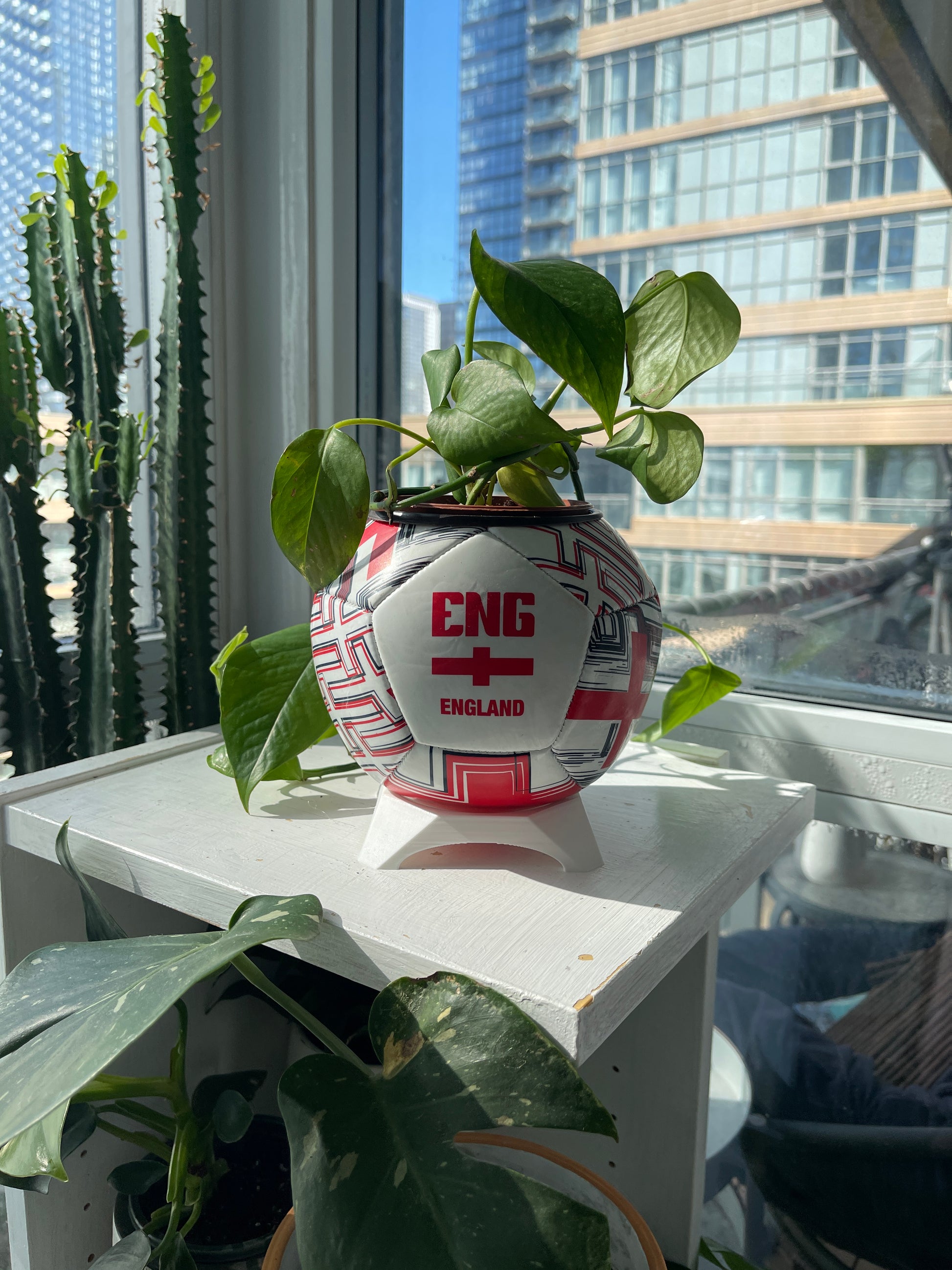Mini Soccer Ball Planter (England)