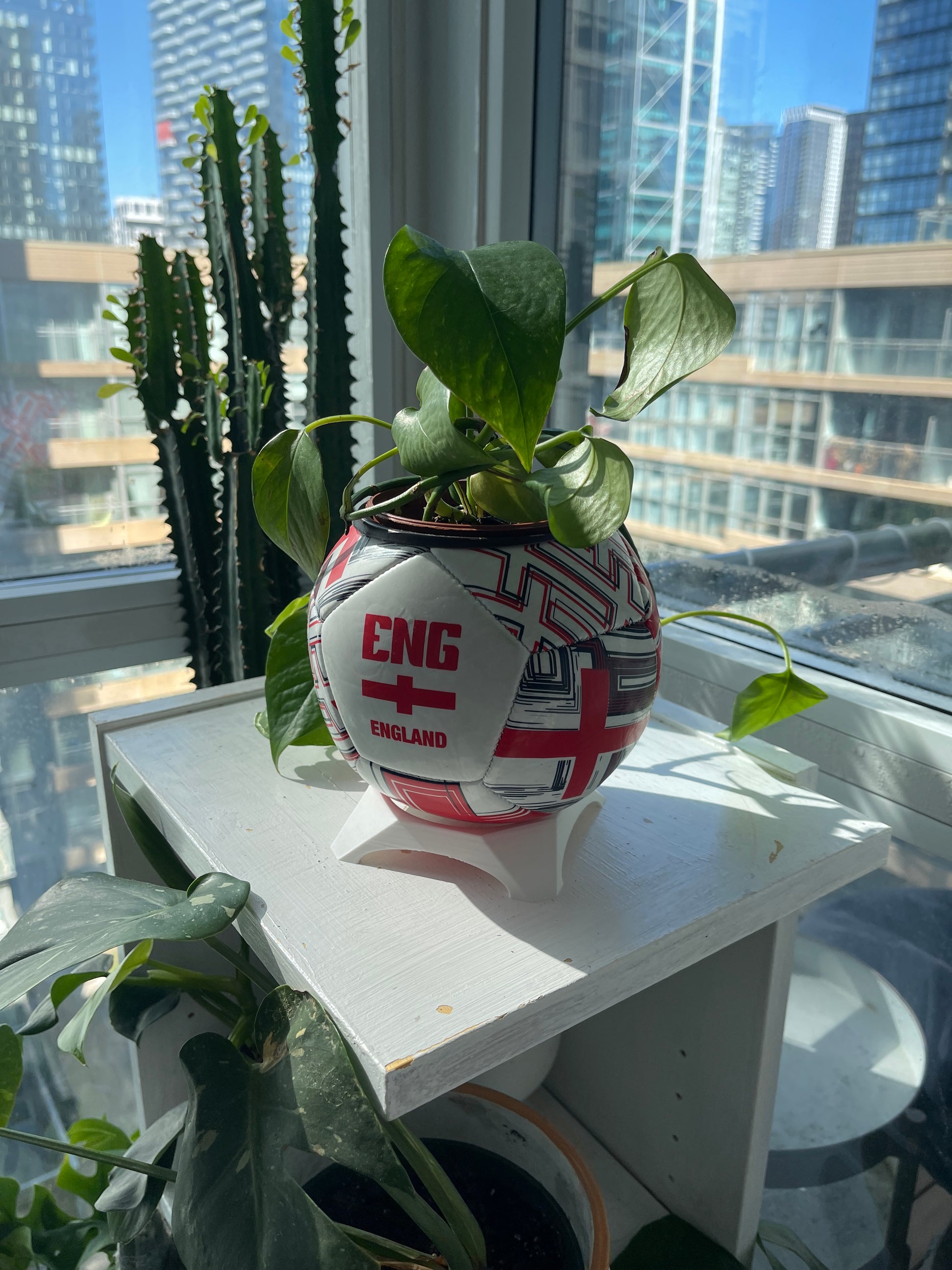 Mini Soccer Ball Planter (England)