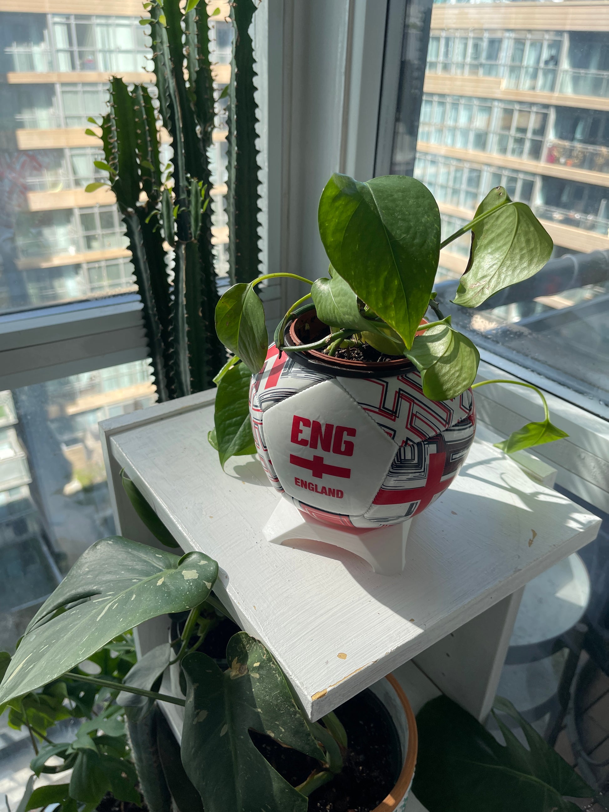Mini Soccer Ball Planter (England)