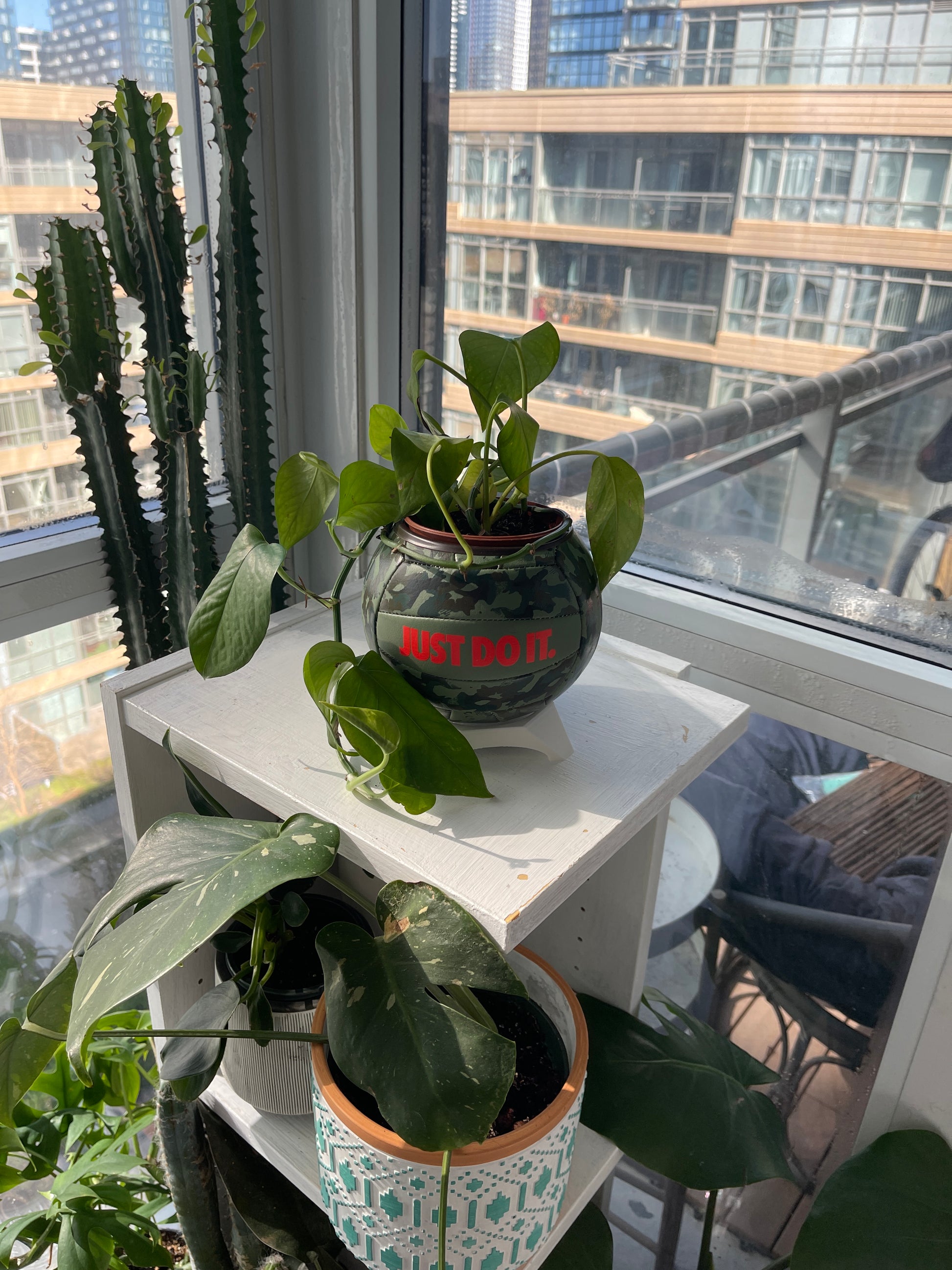 Nike Mini Volleyball Planter (Neon Camo)