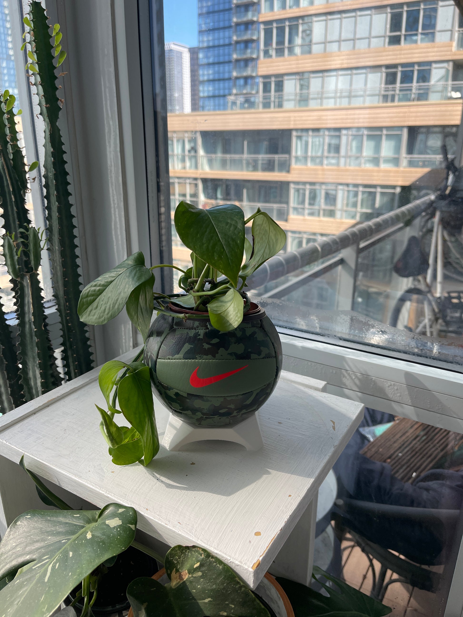 Nike Mini Volleyball Planter (Neon Camo)