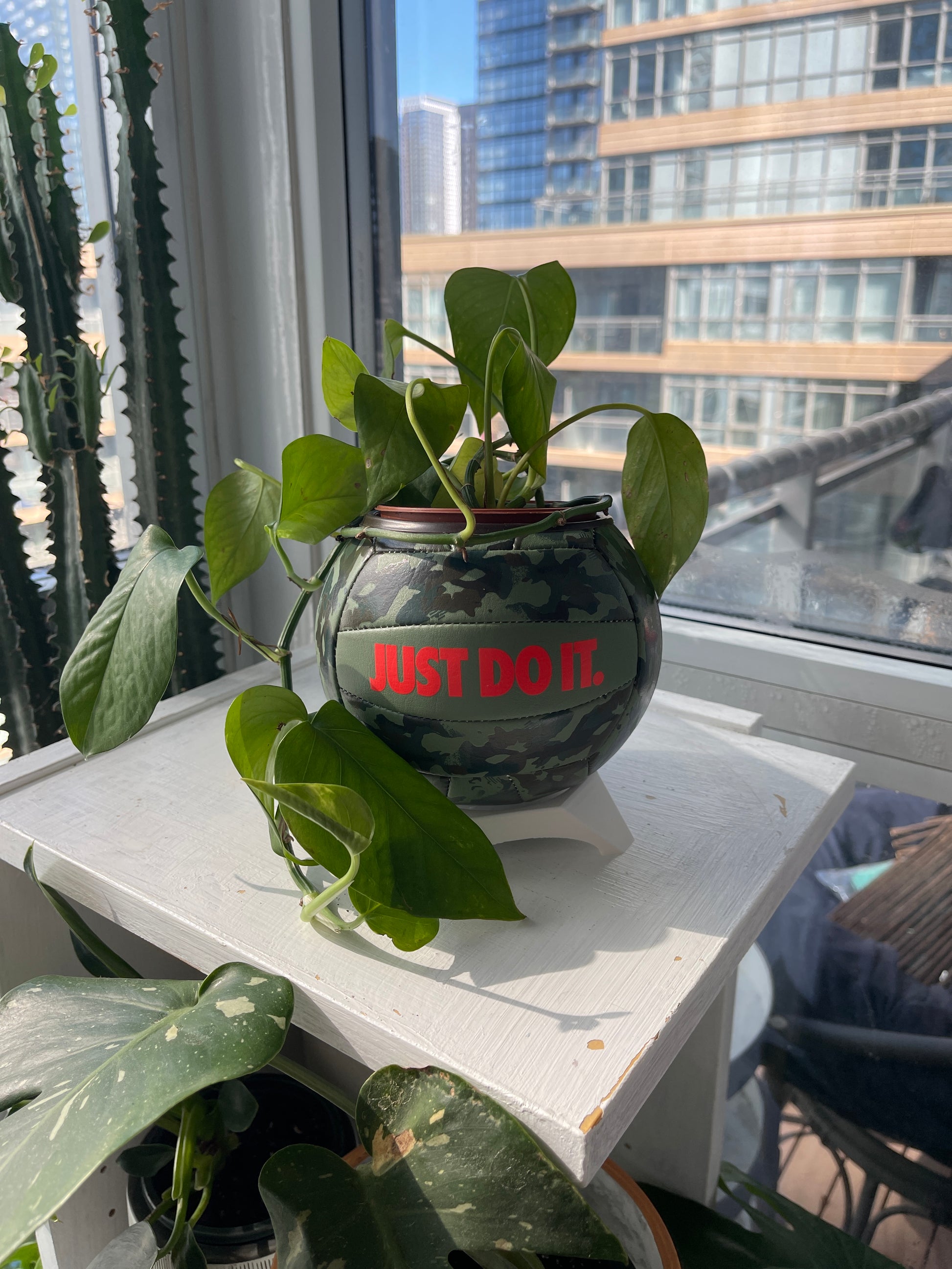 Nike Mini Volleyball Planter (Neon Camo)