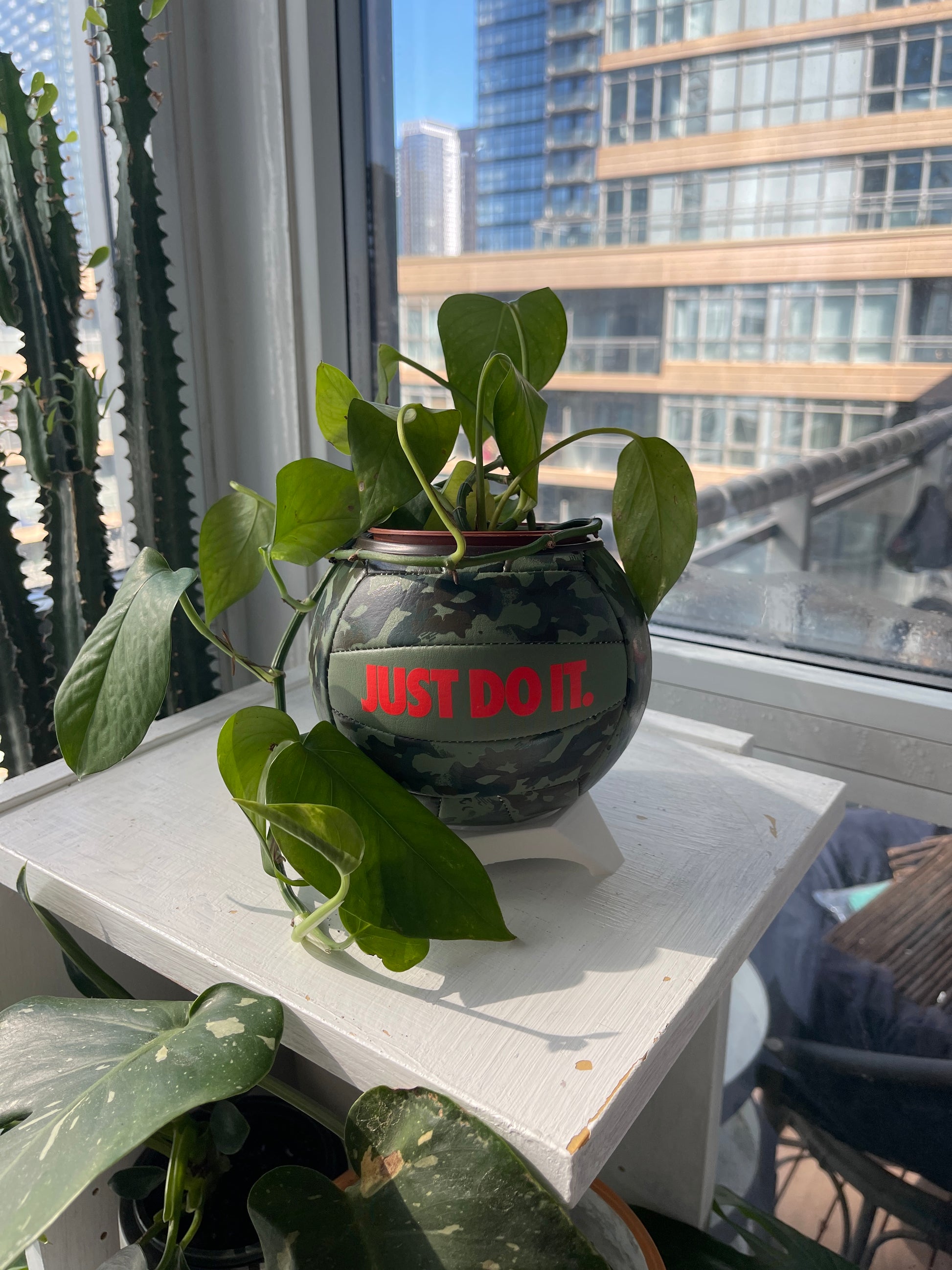 Nike Mini Volleyball Planter (Neon Camo)