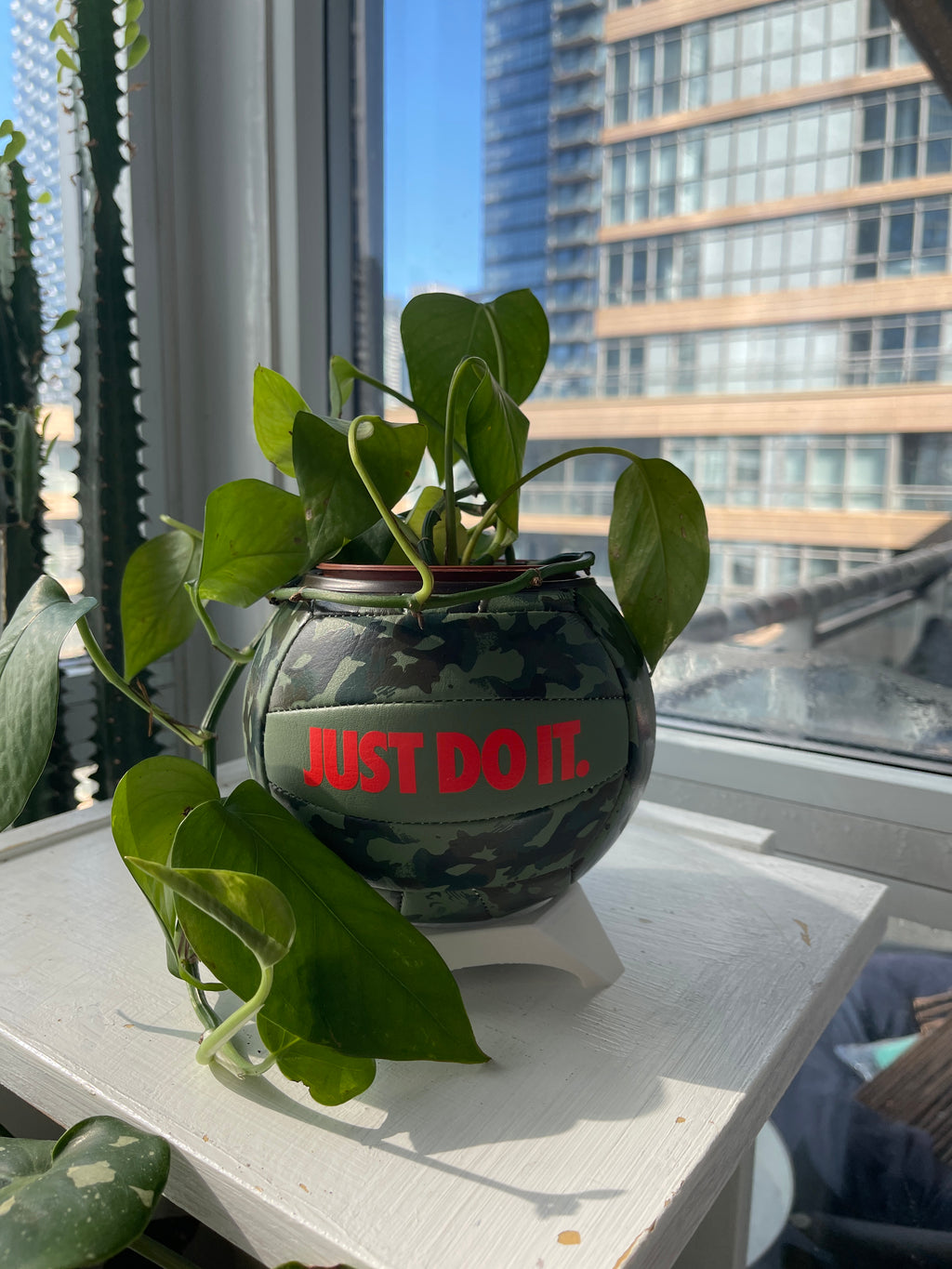 Nike Mini Volleyball Planter (Neon Camo)